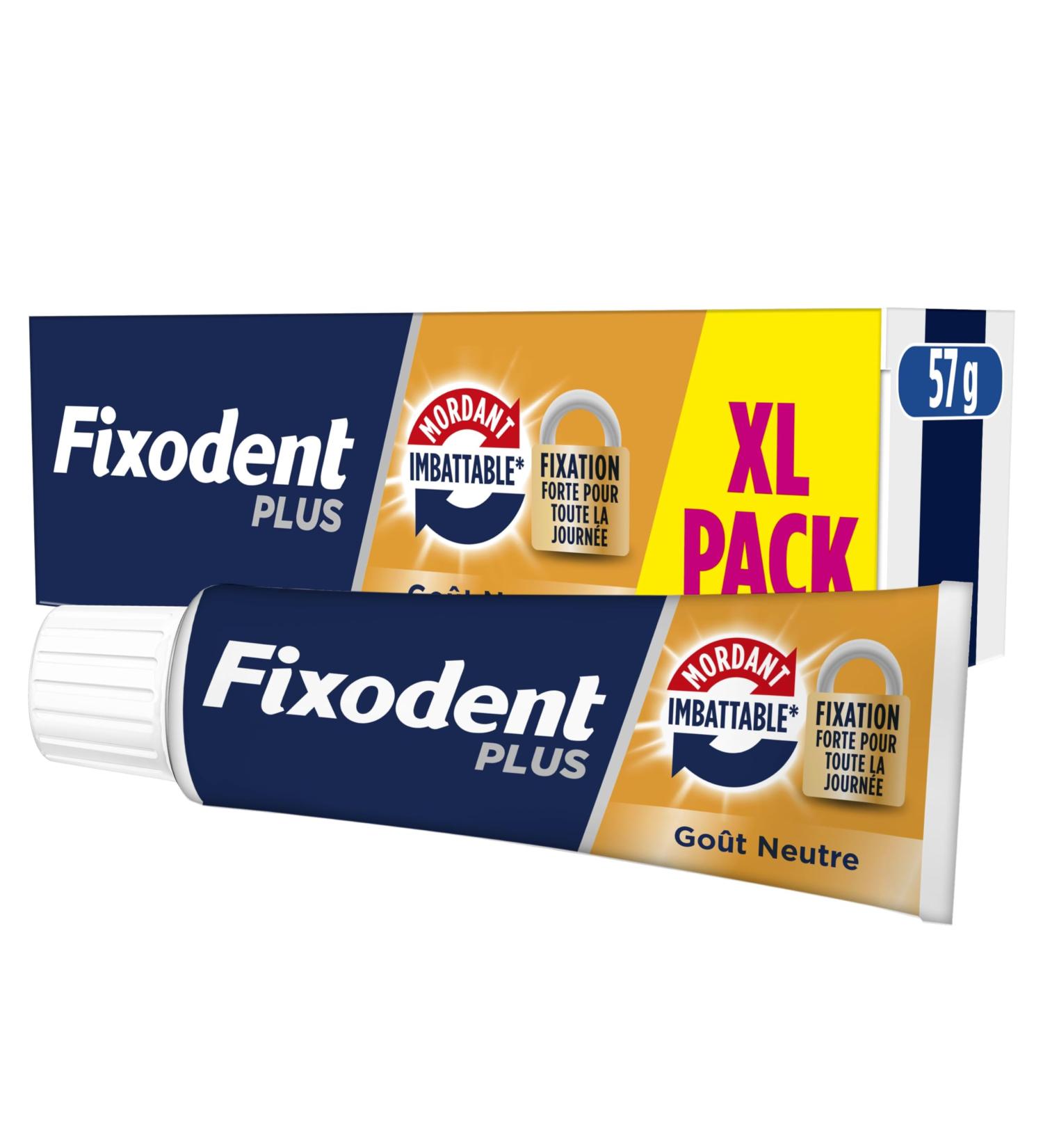 Fixodent Cr me Adh sive Plus Mordant Imbattable Pour Proth ses Totales et Partielles Go t Neutre Tenue Et Confort Tout Au Long De La Journ e 57ml 60g Fixodent Cr me fixative PLUS Maitien Imbattable 60g - Buy Online on GoSupps.com