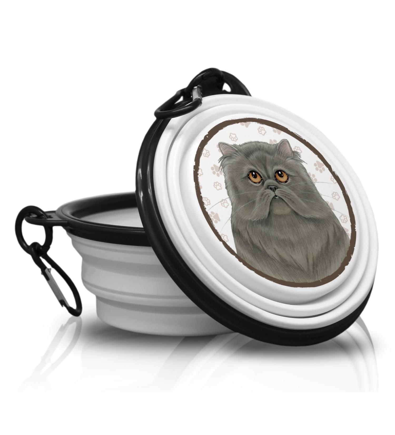 Portable Persian Cat Drinking Bowl | Foldable Pet Bowl with Carabiner | Perfect for Travel | Unique & Handy Design - Buy Online on GoSupps.com