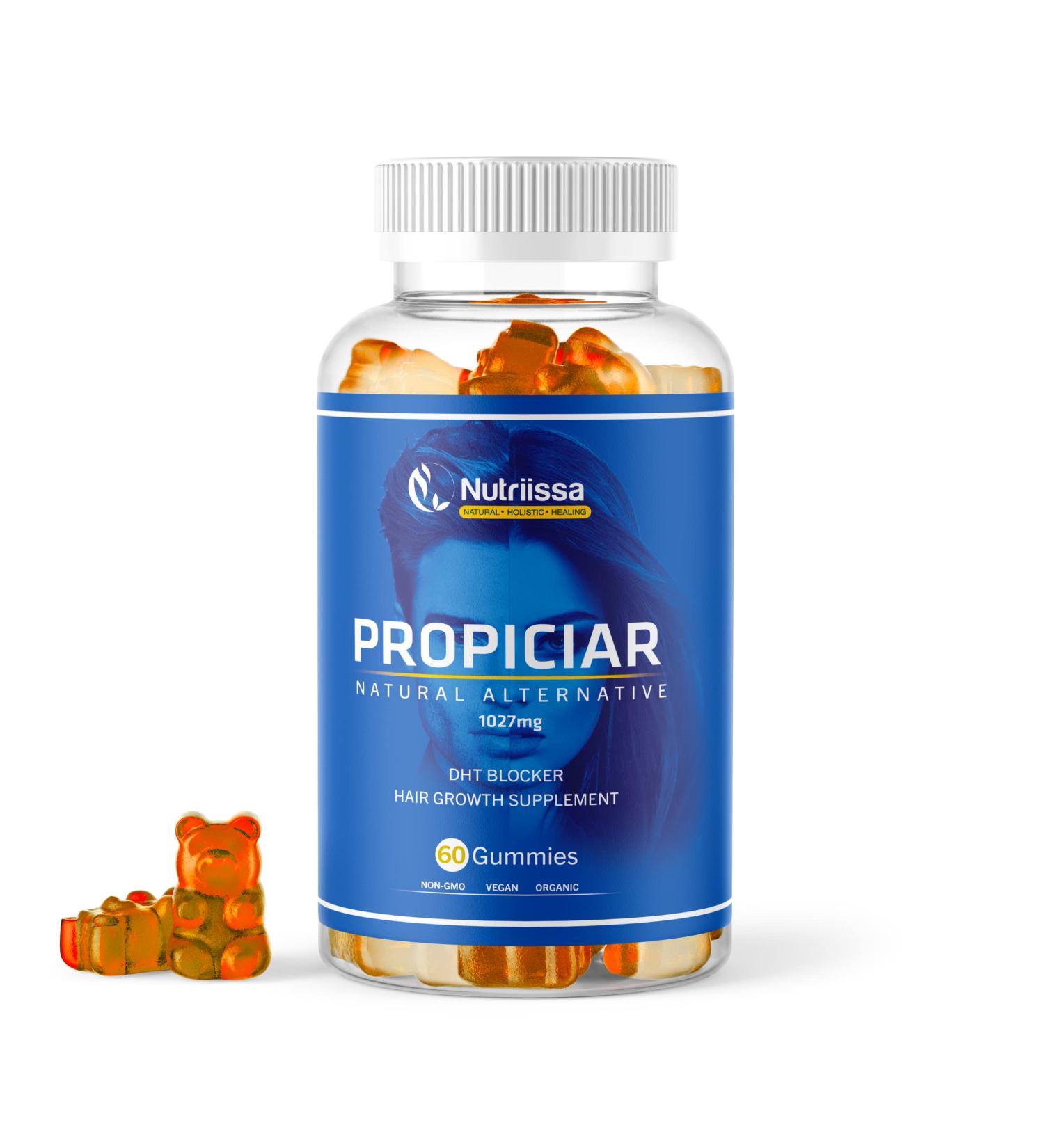 Nutriissa PROPICIAR Hair Loss Supplements - 60 Vegan Gummies for Men & Women - DHT Blocker with Biotin, Zinc, Iron & Vitamins for Hair Growth - 1027mg Mega-dosed Complex - Buy Online on GoSupps.com