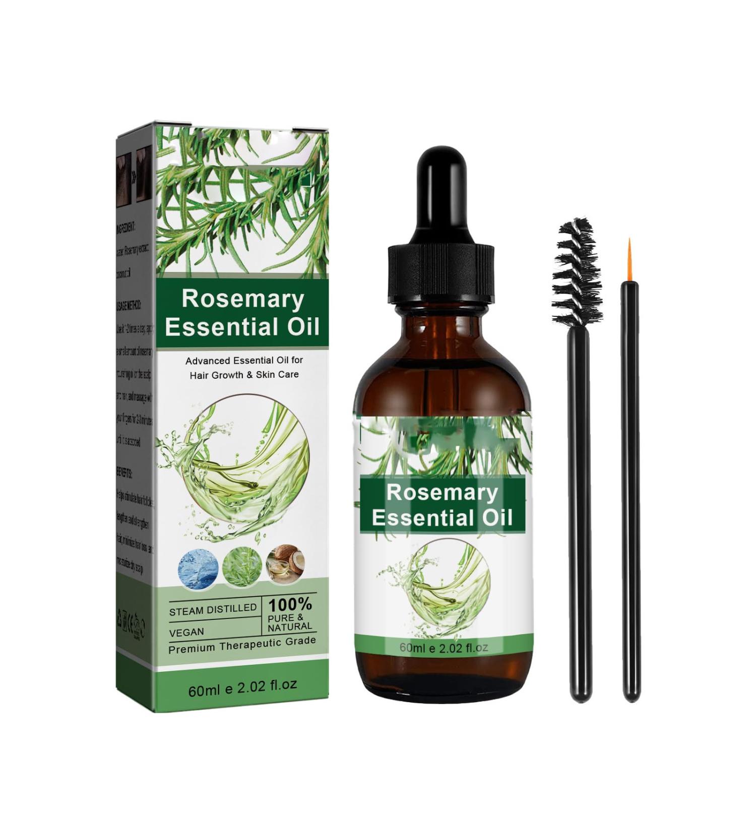 Rosemary Oil Hair for Hair Growth and Skin Care 100% Pure Natural Organic Rosemary Essential Oil for Eyebrow Eyelash Nourishes The Scalp Stimulates Hair Growth for All Hair Types 60ML - Buy Online on GoSupps.com