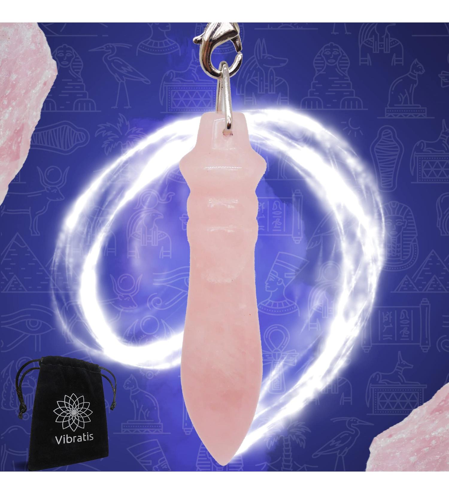 Buy Egyptian Thot Pendulum for Radiesthesia - Real Pink Quartz for Emotional Care | International Shipping - Buy Online on GoSupps.com