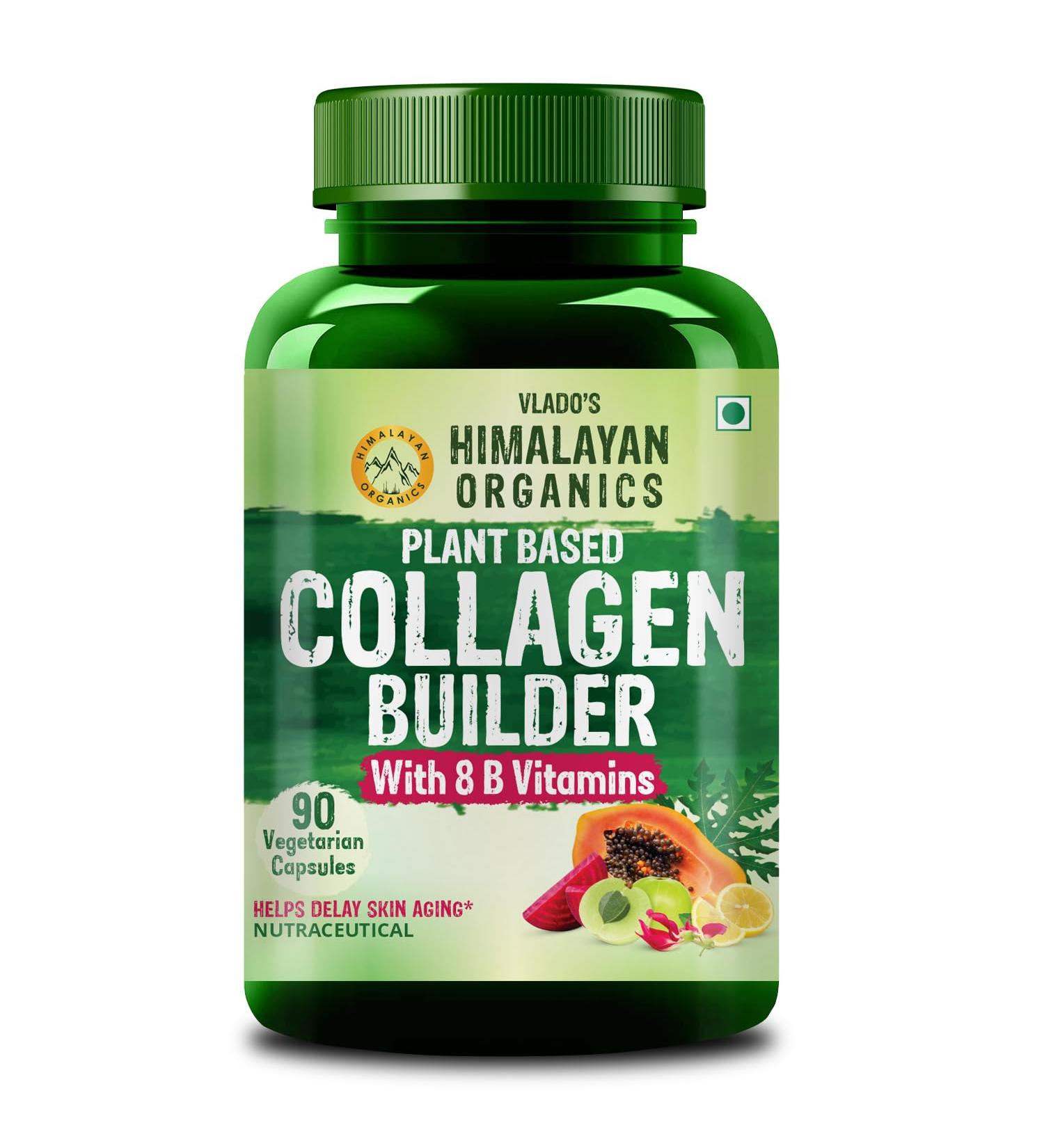 Himalayan Organics Organic Collagen Builder for Hair and Skin with Biotin and Vitamin C 90 Veg Capsules - Buy Online on GoSupps.com