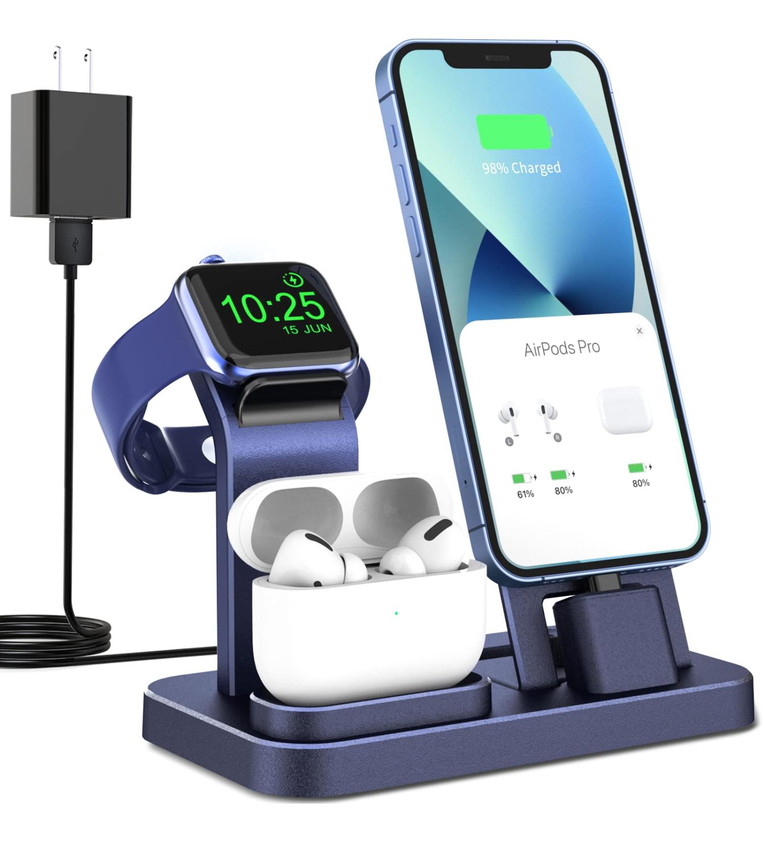 3-in-1 Charging Station for Apple Products with Removable Stand - Blue - Buy Online on GoSupps.com