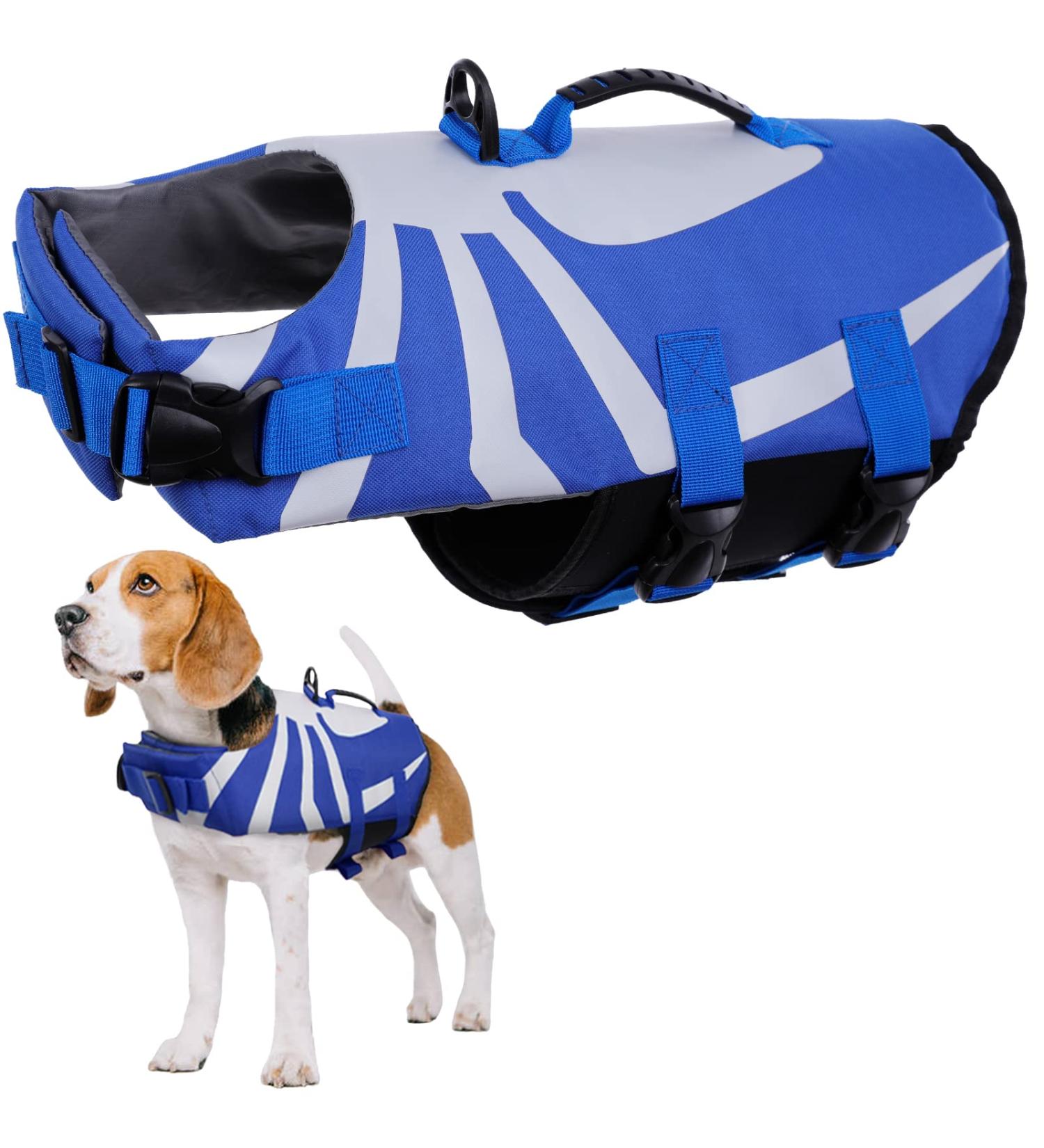 Shop W Up Dog Life Vest - Ripstop Float Coat for Lifeguard & Swimming Training - Ideal for Small Medium & Large Dogs (Blue L) - Buy Online on GoSupps.com