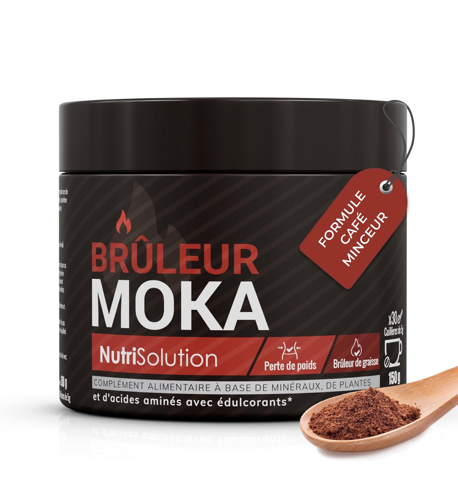 Br leur Moka par Nutrisolution | Caf Minceur Premium | Br le-Graisse Puissant | 100% Ingr dients Naturels | V g tarien | Sans Gluten | Sans OGM | FABRIQU EN FRANCE - Buy Online on GoSupps.com
