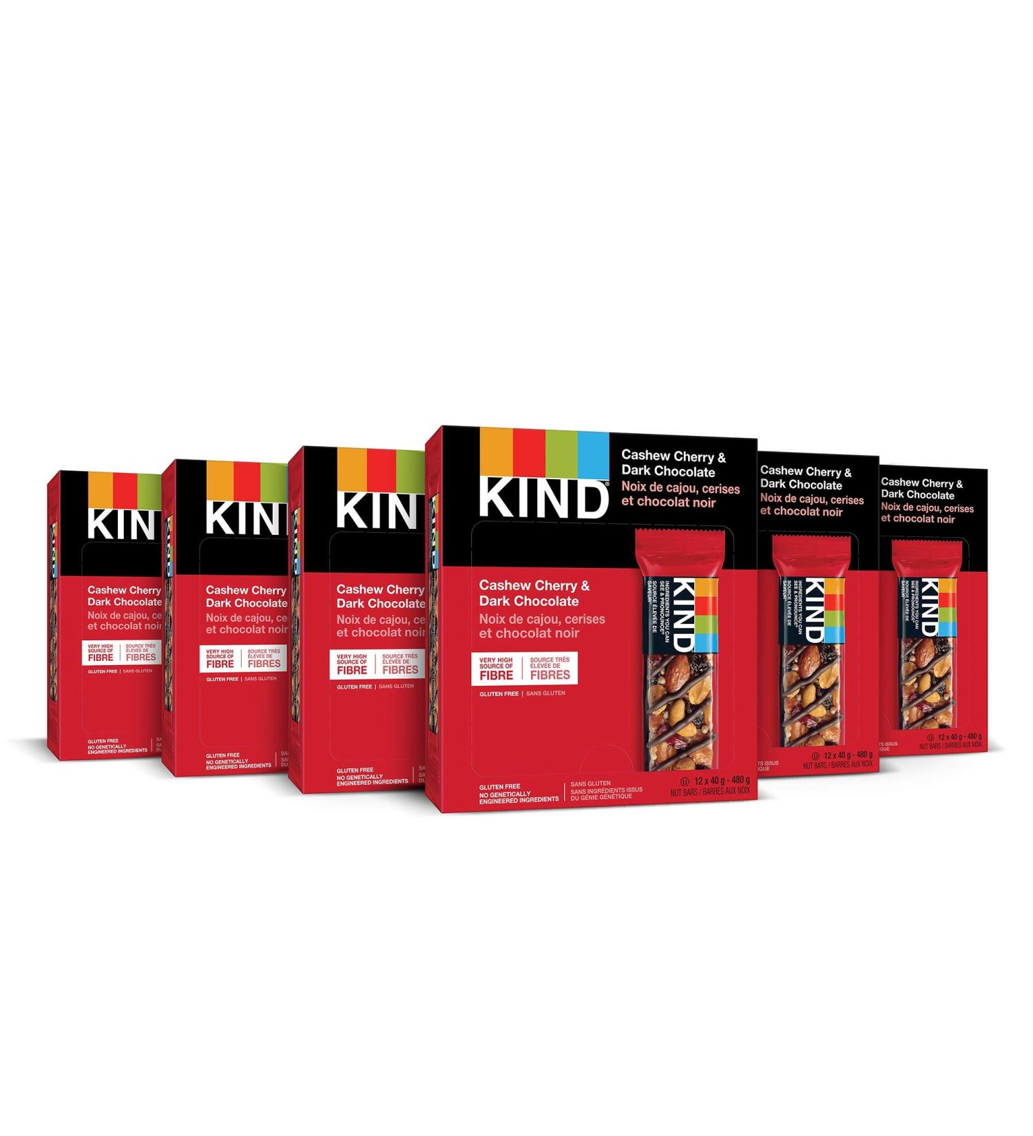 KIND Fruit & Nut Bars Dark Chocolate Cherry Cashew + Antioxidants Gluten Free 72 Count Cherry Cashew & Dark Chocolate - Buy Online on GoSupps.com