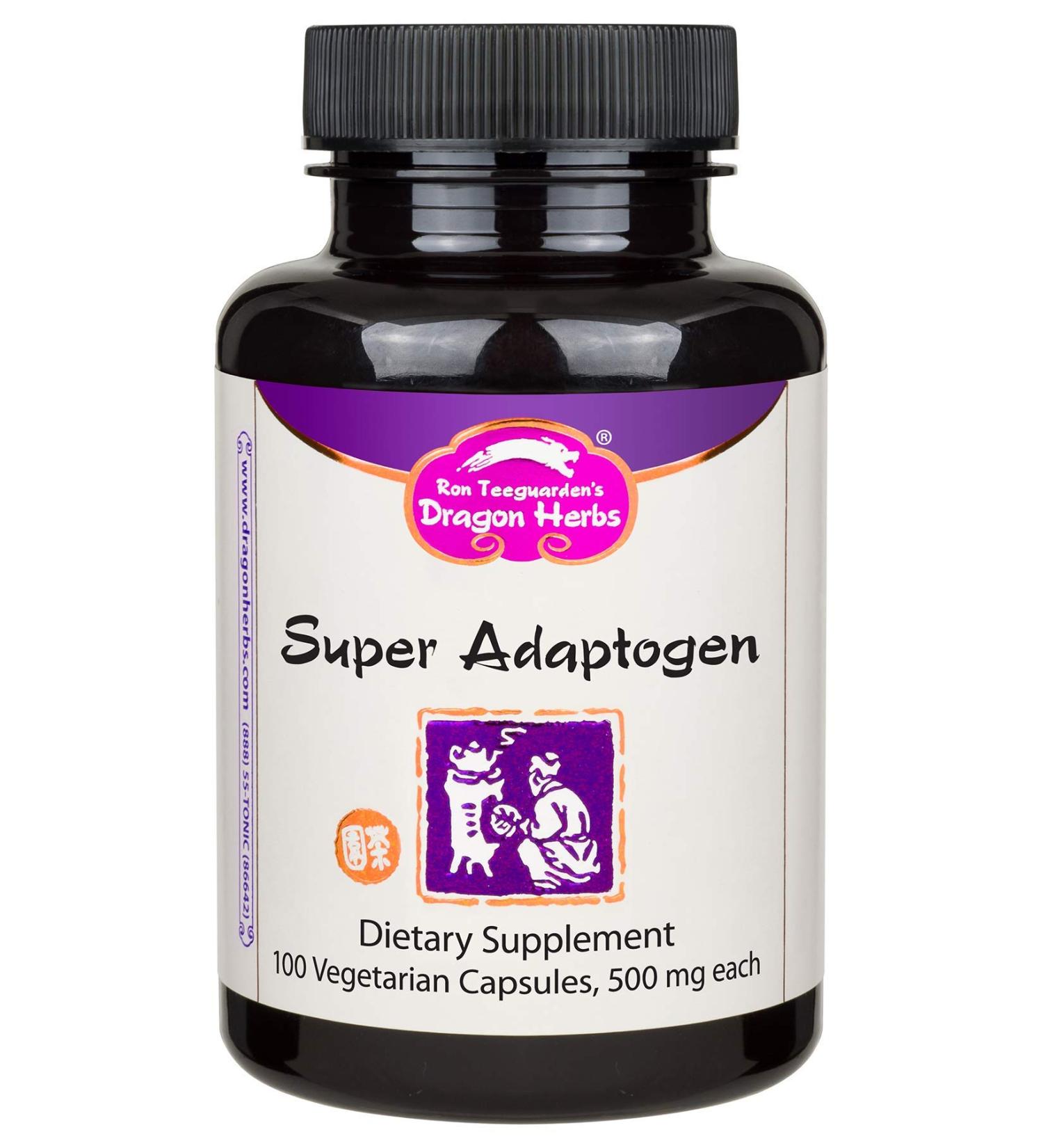Dragon Herbs Super Adaptogen 500mg - 100 Vegetarian Capsules | Enhance Resilience & Vitality - Buy Online on GoSupps.com