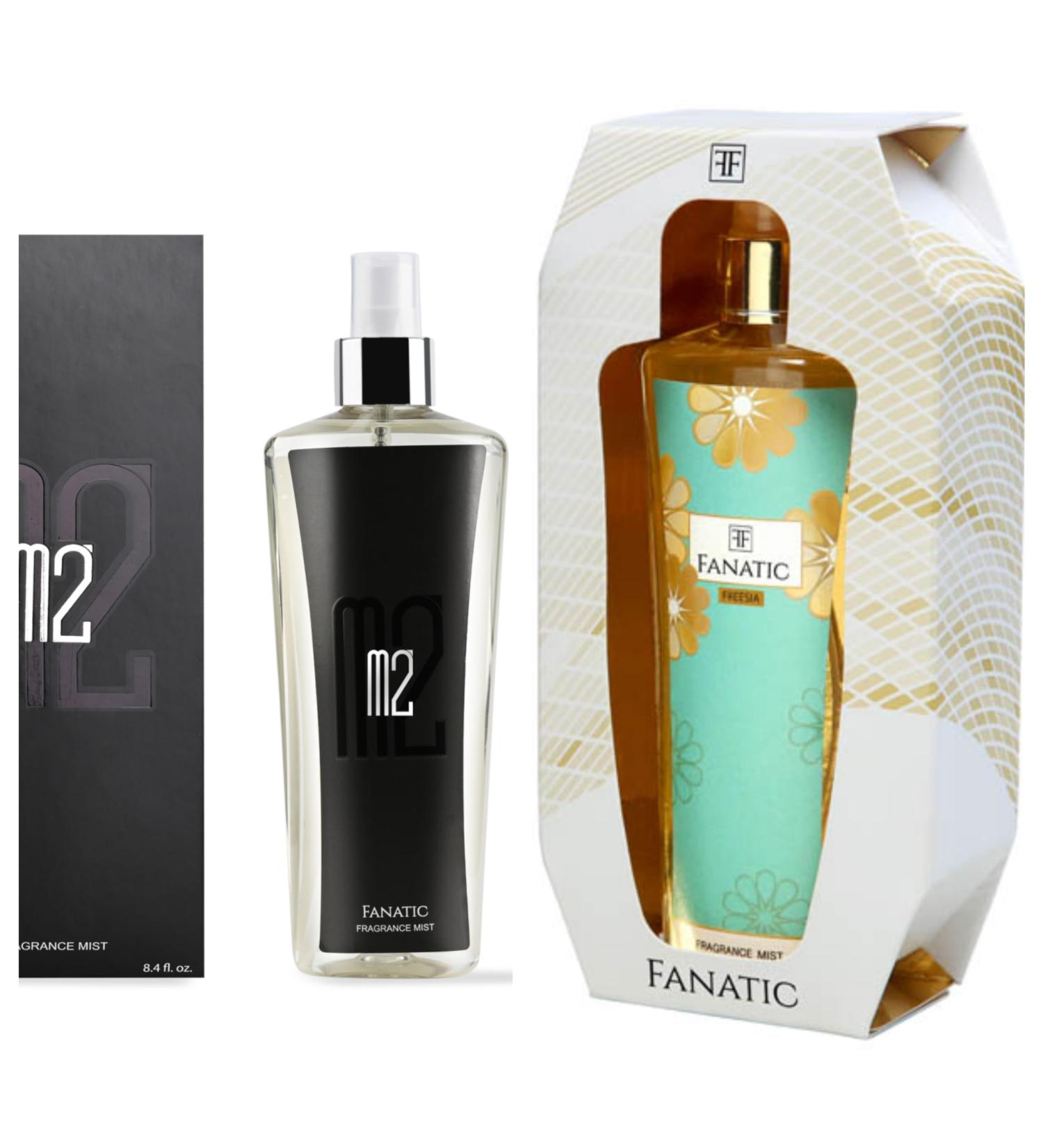 (Pack of 2) Fressai Body Mist & M2 Body Mist 250-ML Each Eau De Parfum No Alcohol Perfume Unisex Long Lasting Fragrance 8.45-Fl.oz Spray. - Buy Online on GoSupps.com