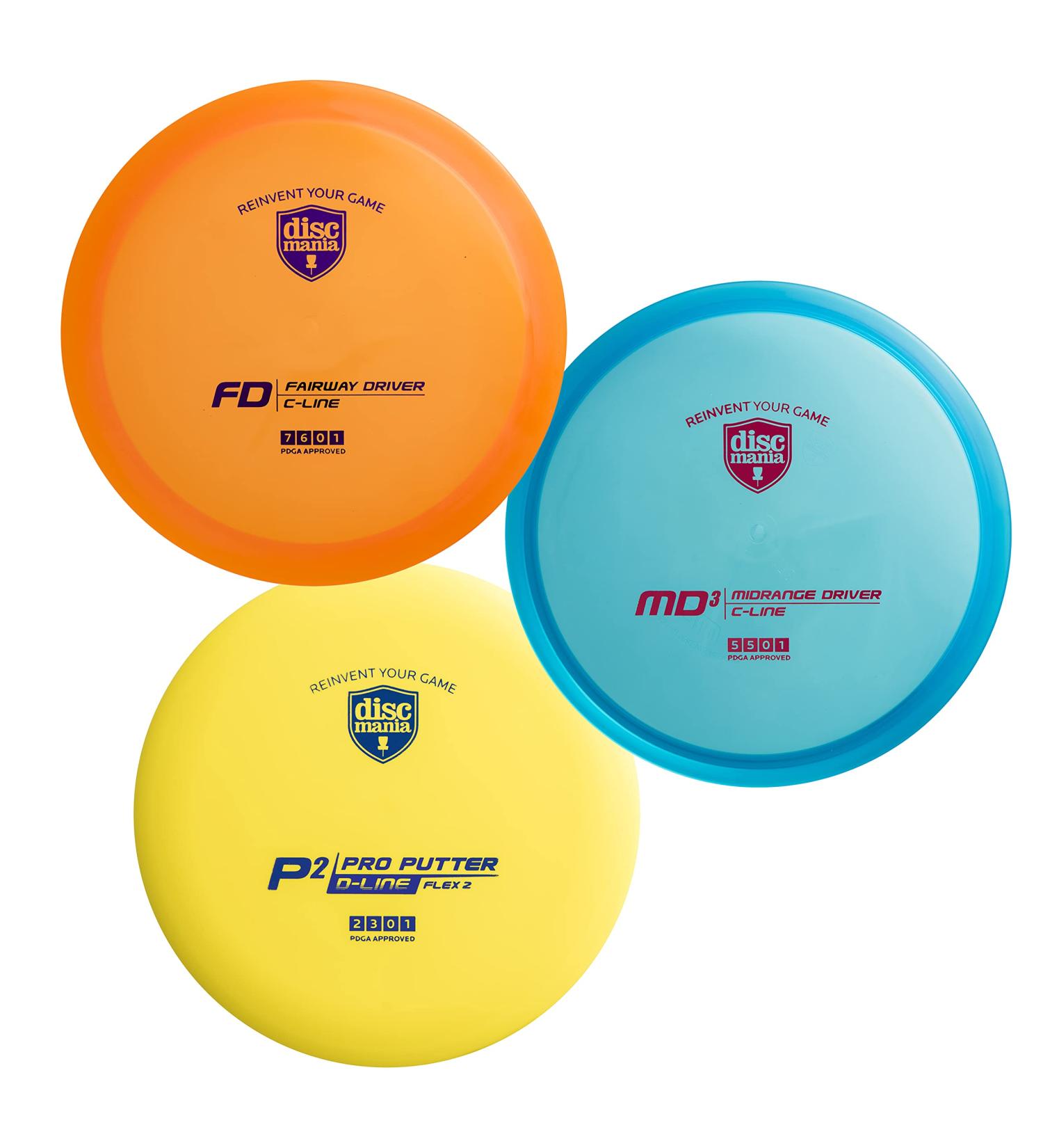 Discmania 3-Disc Disc Golf Set - C-Line FD Fairway Driver, C-Line MD3 Midrange Driver, D-Line P2 Putter - Buy Online on GoSupps.com