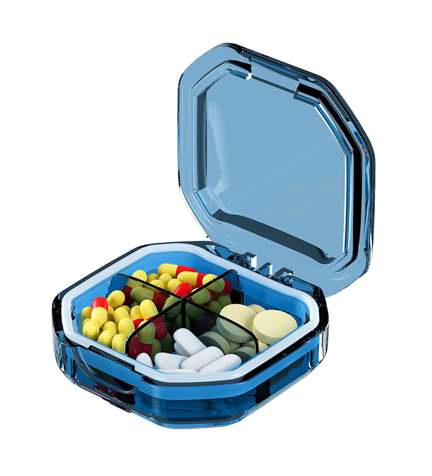 Buy 1PCS Cute Travel Pill Box - Portable 4-Compartment Medicine Organizer for Purse | Small Pill Case - Perfect for International Shipping - Buy Online on GoSupps.com