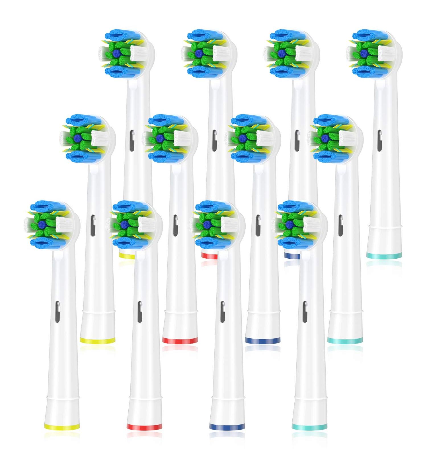 Schallcare 12-Pack Replacement Brush Heads for Braun Oral-B Electric Toothbrush - Compatible with Pro 1000 & Genius Series - Buy Online on GoSupps.com