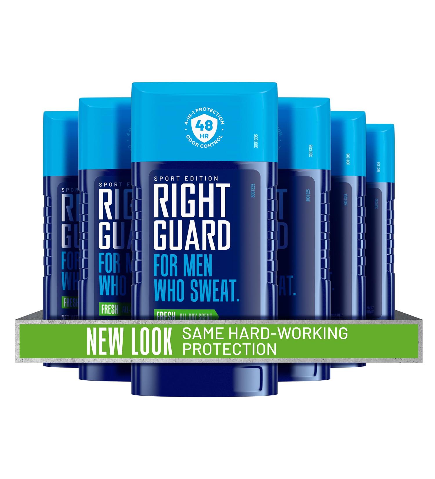 Right Guard Sport Invisible Solid Antiperspirant & Deodorant | 4-in-1 Protection for Men | 48-Hour Odor Control Fresh Scent 2.6 oz. (6 count) NEW - Fresh - Buy Online on GoSupps.com
