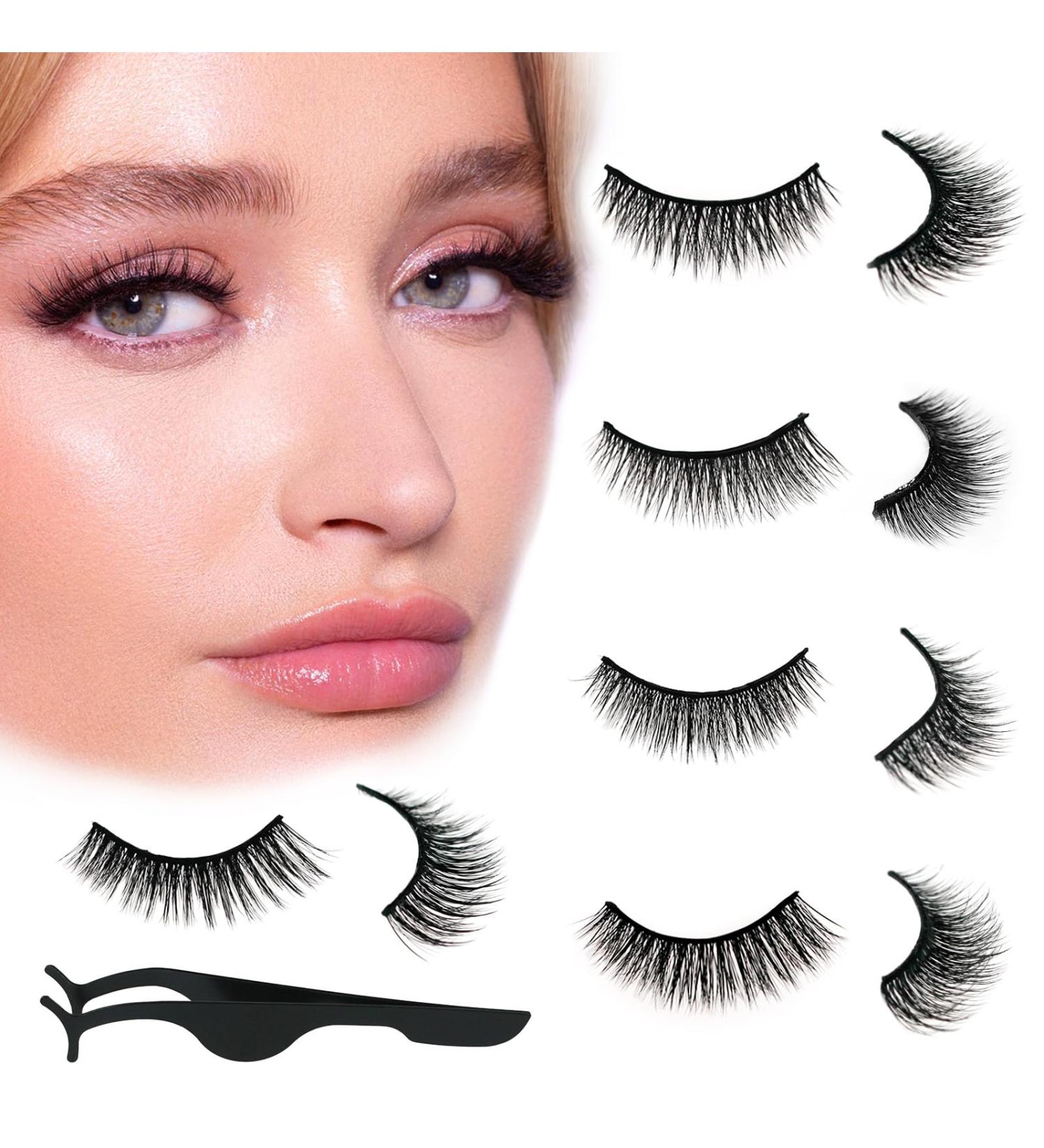 Self Adhesive Eyelashes (5 Pairs) - Reusable Natural Look No Glue False Lashes for Women - Five Styles Short Eyelashes Kit - Buy Online on GoSupps.com