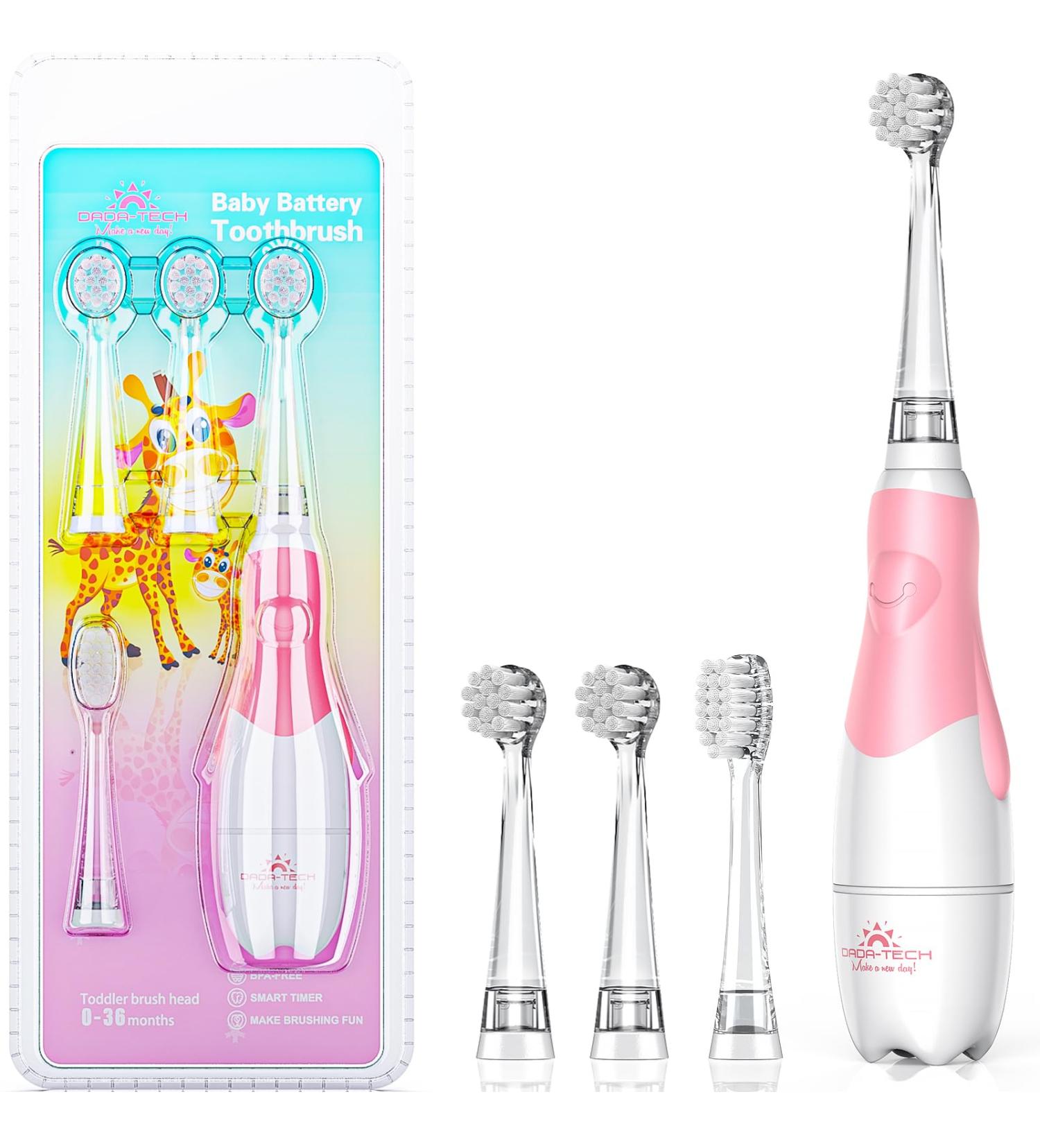 Buy Electric Toothbrush for Kids - Sonic Toddler Toothbrush with LED Light & Timer (1-3 Years Pink) | Safe & Effective Children's Oral Care - Buy Online on GoSupps.com