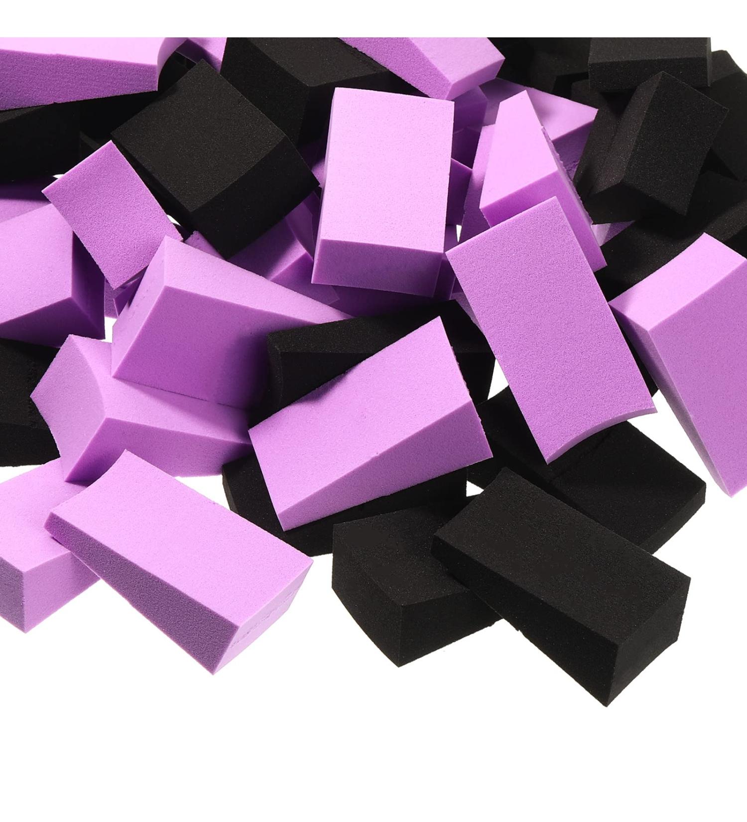 100 Piece Latex Makeup Foam Wedges Cosmetic Sponges - Purple & Black - Buy Online on GoSupps.com