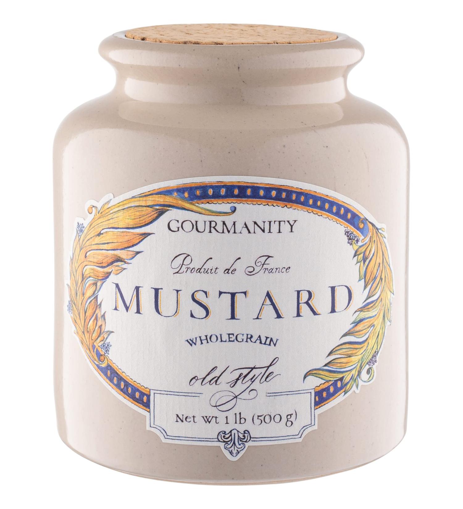 Gourmanity 1lb (Pack of 2) Wholegrain Mustard From France - All-Natural, Stone Jar Packaging, Coarse Ground, Fancy Mustard - 1 Pound (2 Pack) - Buy Online on GoSupps.com