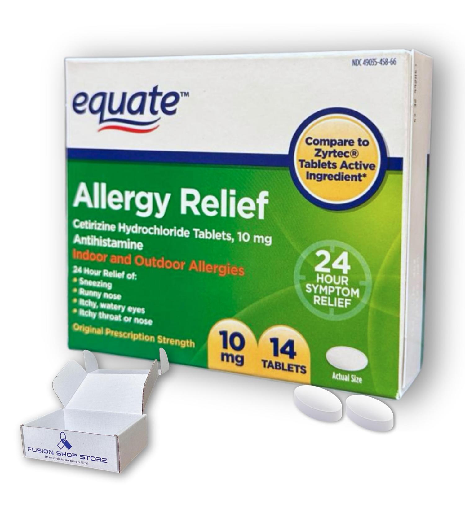 Cetirizine Hydrochloride 10mg- Allergy Relief Tablets 14 Ct (Pack of 1) Boxed by Fusion Shop Store - Buy Online on GoSupps.com