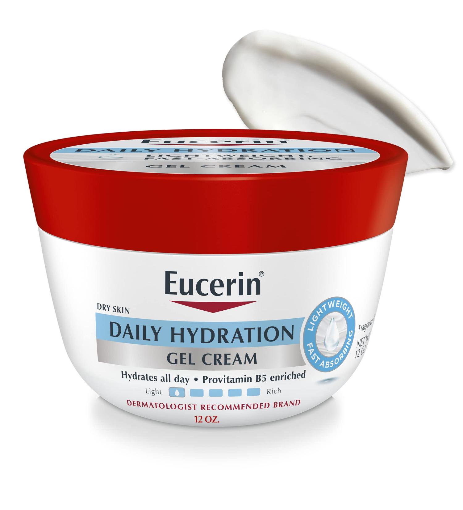 Eucerin Daily Hydration Gel Cream 12 Oz Jar - Fragrance-Free Body Moisturizer - Buy Online on GoSupps.com