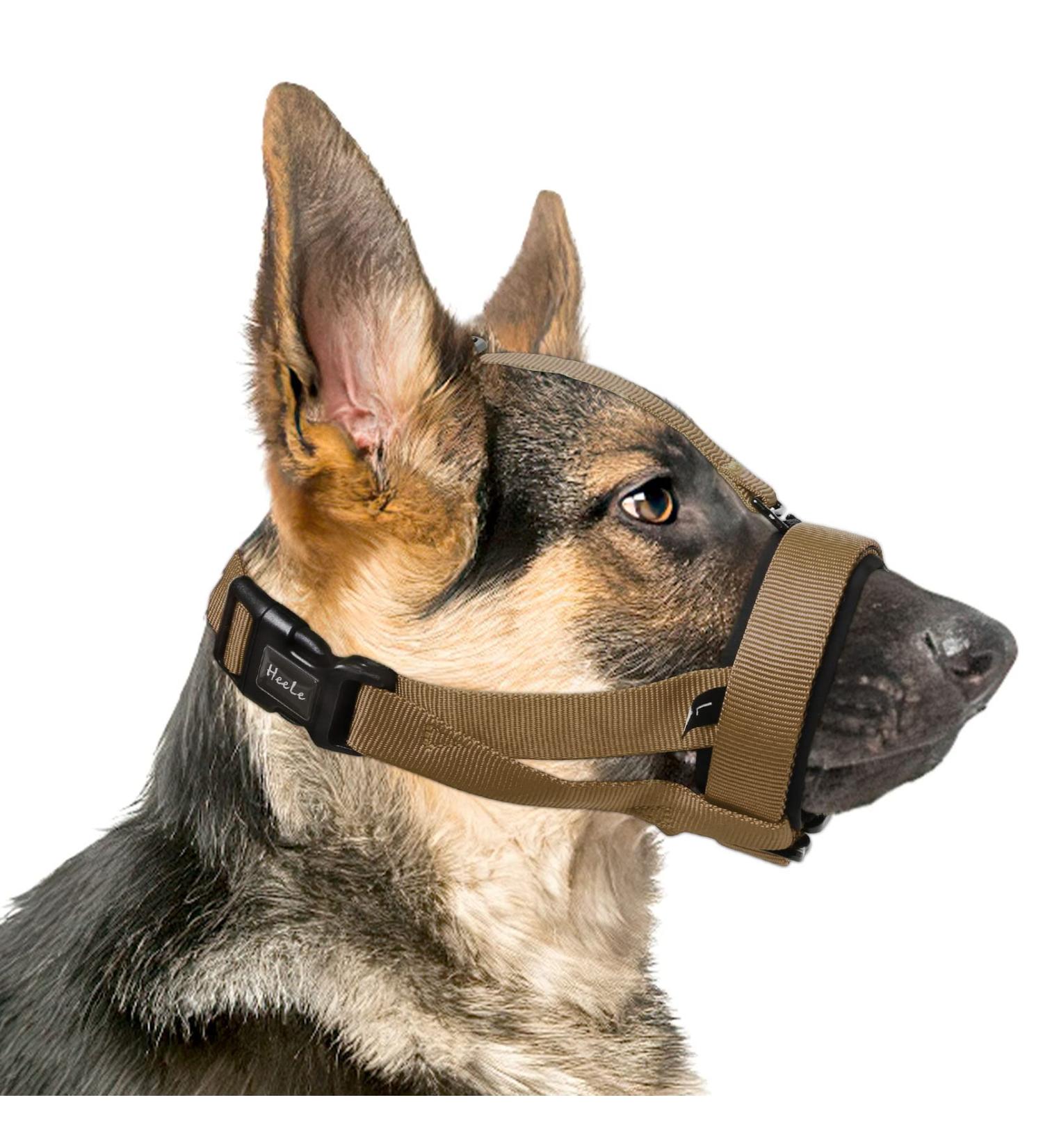 Adjustable Heele Dog Muzzle with Head Belt - No Rubbing Comfortable Fit for Safe Dog Training - Buy Online on GoSupps.com