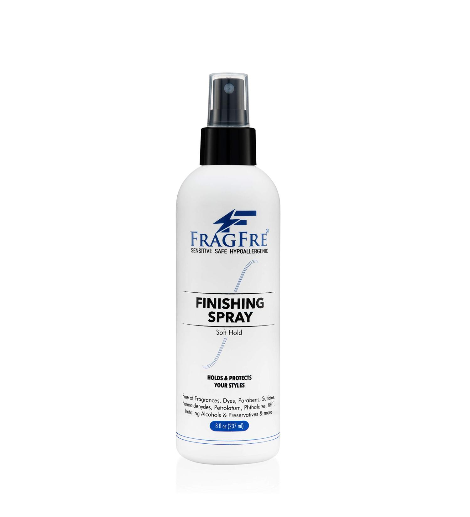 FRAGFRE Hair Finishing Spray 8 oz - Flexible Soft Hold for Sensitive Skin - Fragrance Free & Hypoallergenic - Parabens Free - Quick Dry Formula - Gluten Free Vegan - Buy Online on GoSupps.com