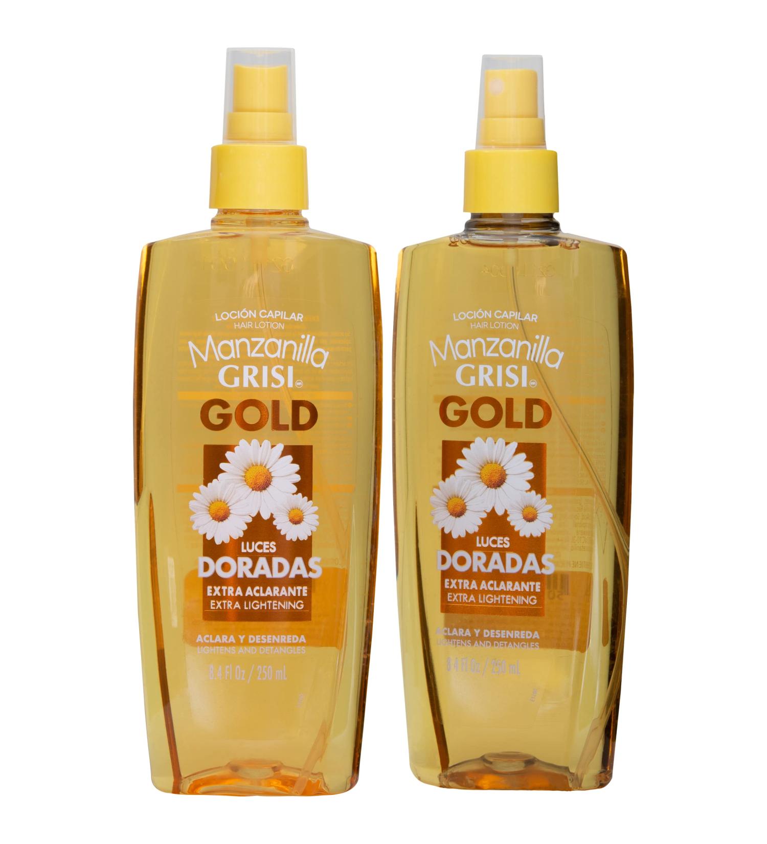 Manzanilla Grisi Gold Hair Lotion 2-Pack - 8.4 FL Oz Spray Bottles with Chamomile Extract - Buy Online on GoSupps.com