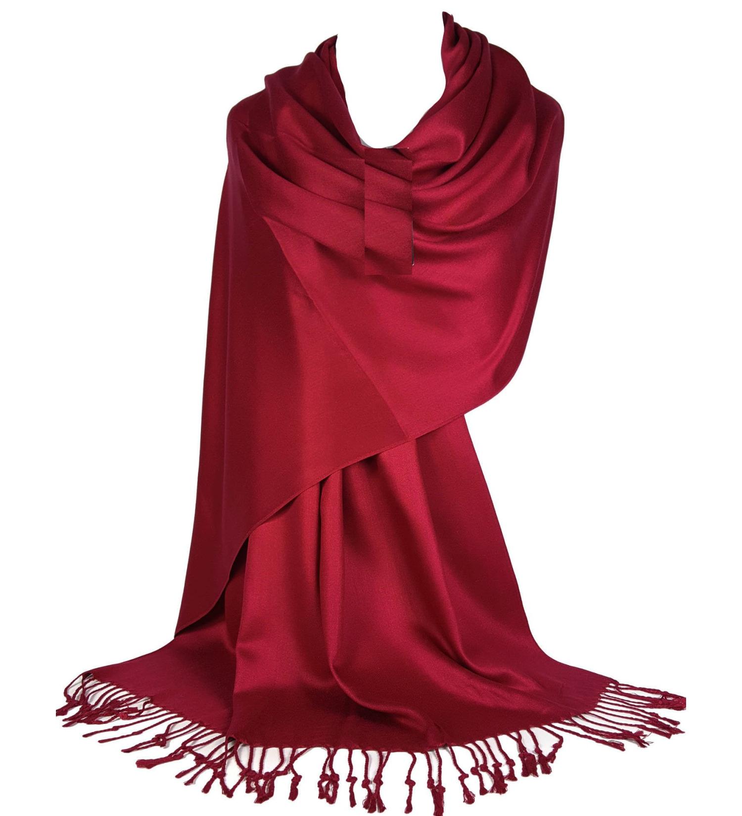 GFM Smooth Shiny Pashmina Style Scarf - Dark Red - Buy Online on GoSupps.com