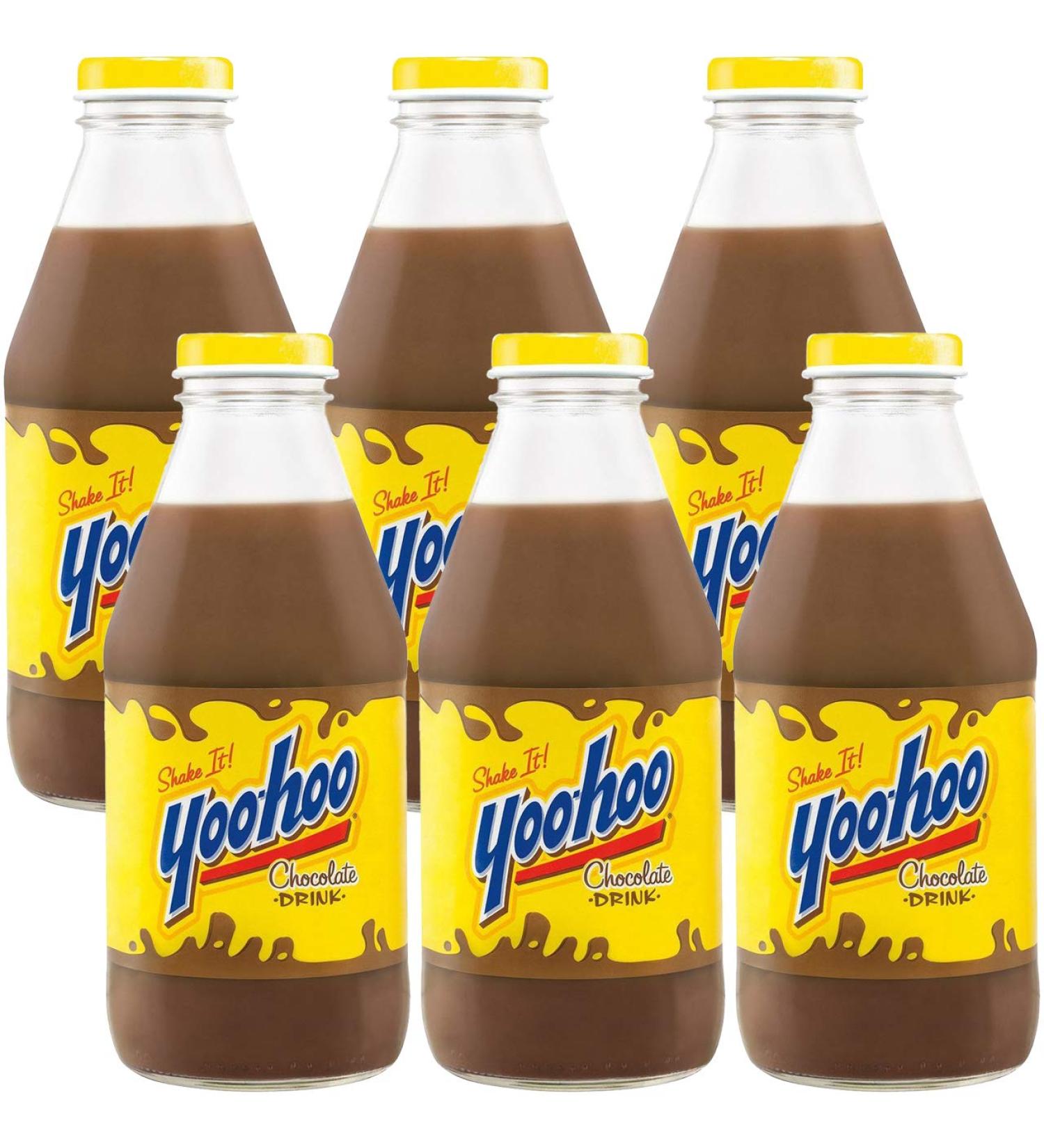 Yoohoo Chocolate Drink, Shake It, 15.5oz Glass Bottle (Pack of 6, Total of 93 Fl Oz)