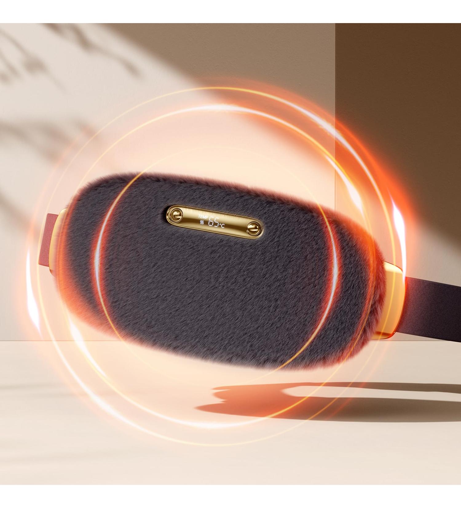 Ulucky Portable Furry Heating Pillows - Menstrual Pain Relief with 3 Heat Levels & Massage Modes - Rapidly Heated Abdominal Girdle for Women - Gray - Buy Online on GoSupps.com