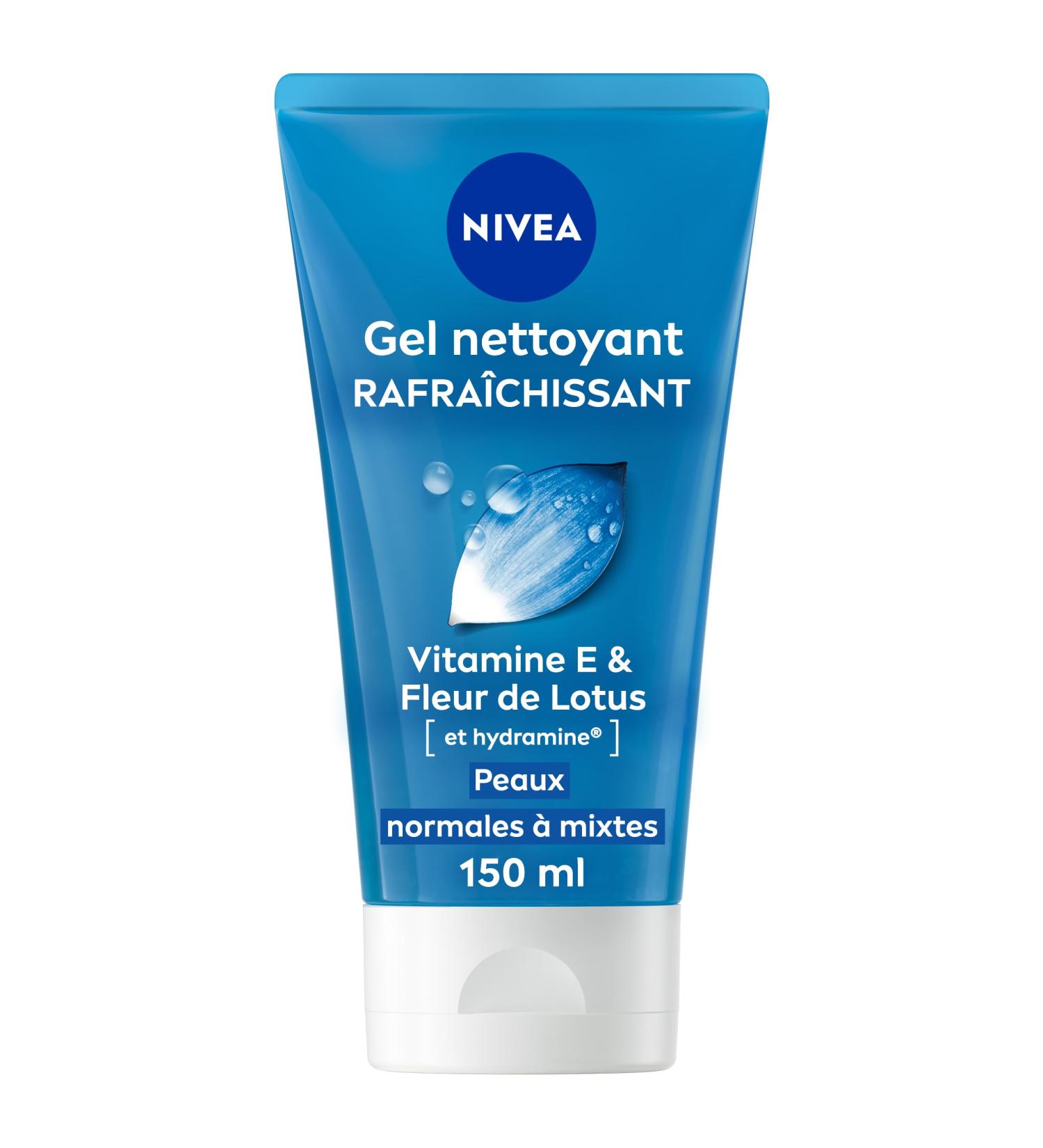 NIVEA Fresh Cleansing Gel (1 x 150 ml) Facial cleanser enriched with Lotus flower & Hydramine deeply cleanses and removes impurities Purifying gel for normal to combination skin - Buy Online on GoSupps.com