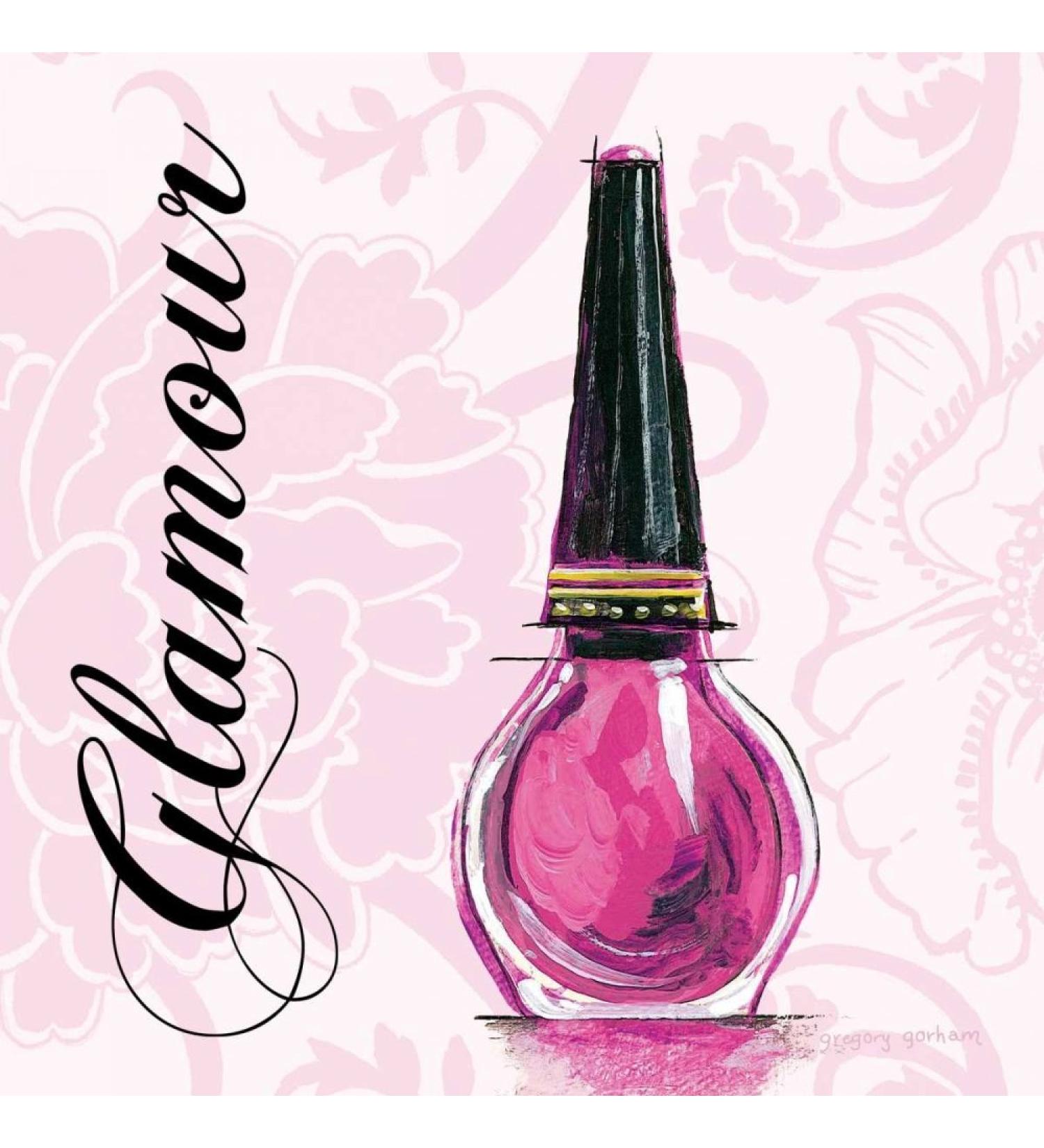 CANVAS-FRAMED-with-AMERICAN-BOX Glamour Gorham Gregory - Bath square Art print pink black nail polish nail polish glamour fashion Floating frame 10_X_10_in - Buy Online on GoSupps.com