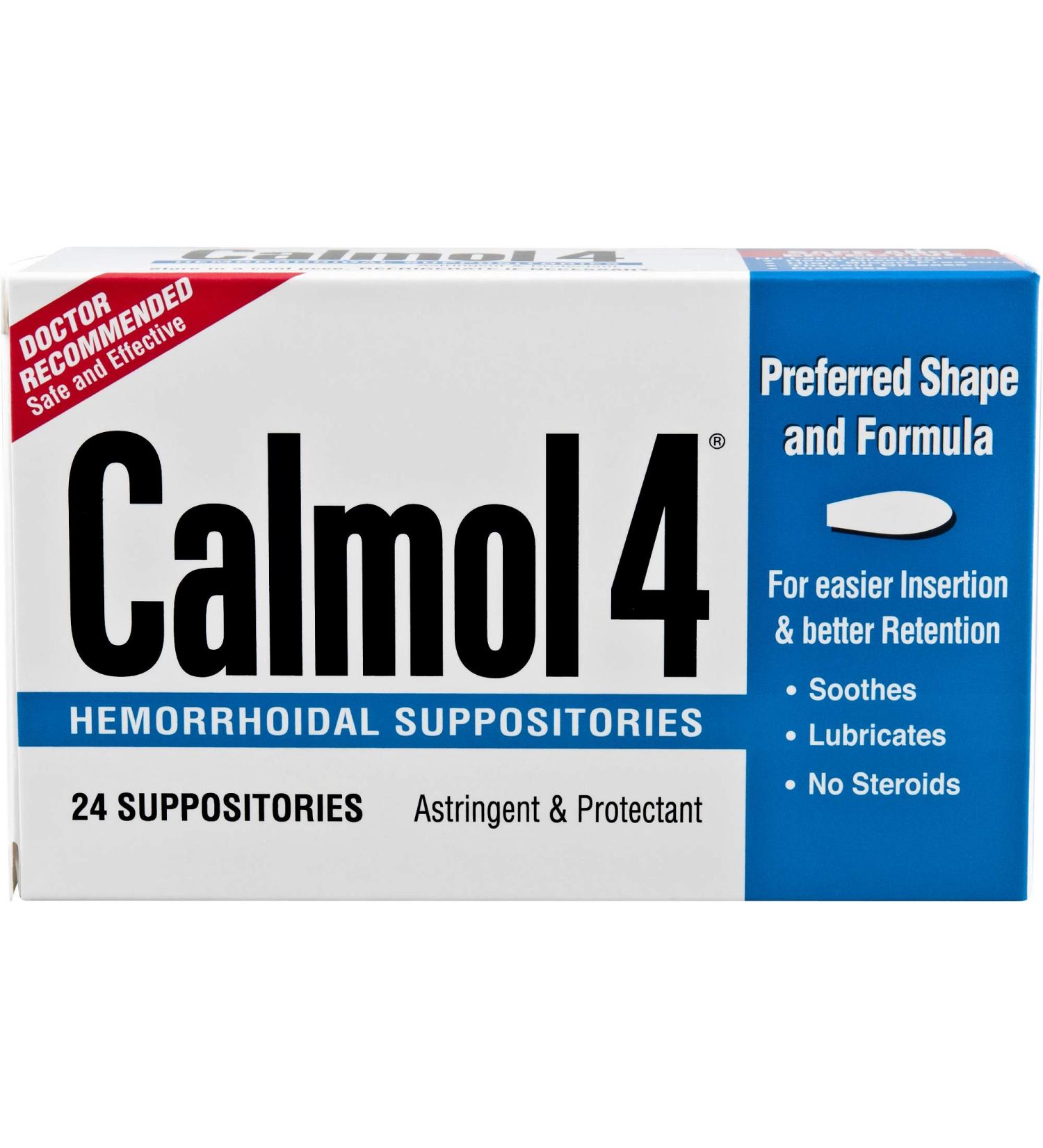 Calmol 4 Hemorrhoidal Suppositories 24 Each