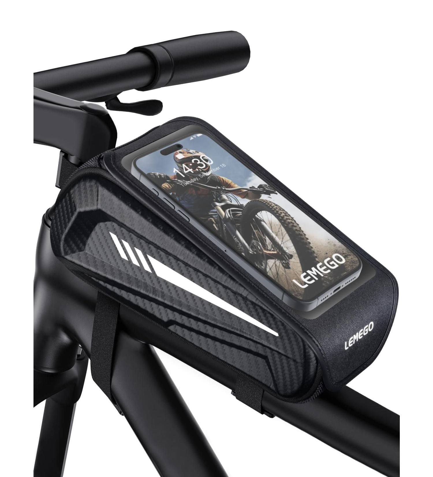 Buy Lemego Waterproof Frame Bag - Bicycle Pocket with Rain Cover & Reflector Strip - Fits Smartphones Up to 6.7 inch - Ideal for Bicycles & Motorcycles - Buy Online on GoSupps.com