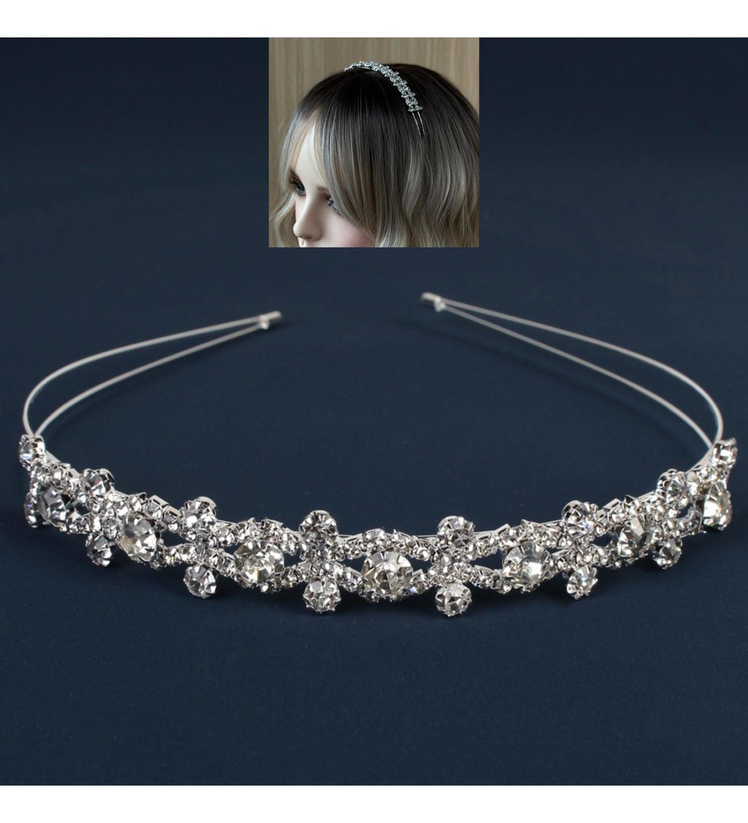 Bride Headband Rhinestones Crystal Hair Bands Bridal Wedding Headbands Bridesmaid Flower Girl Elegant Hair Accessories Prom Party Birthday Celebration Hairband for Women & Girls - Buy Online on GoSupps.com