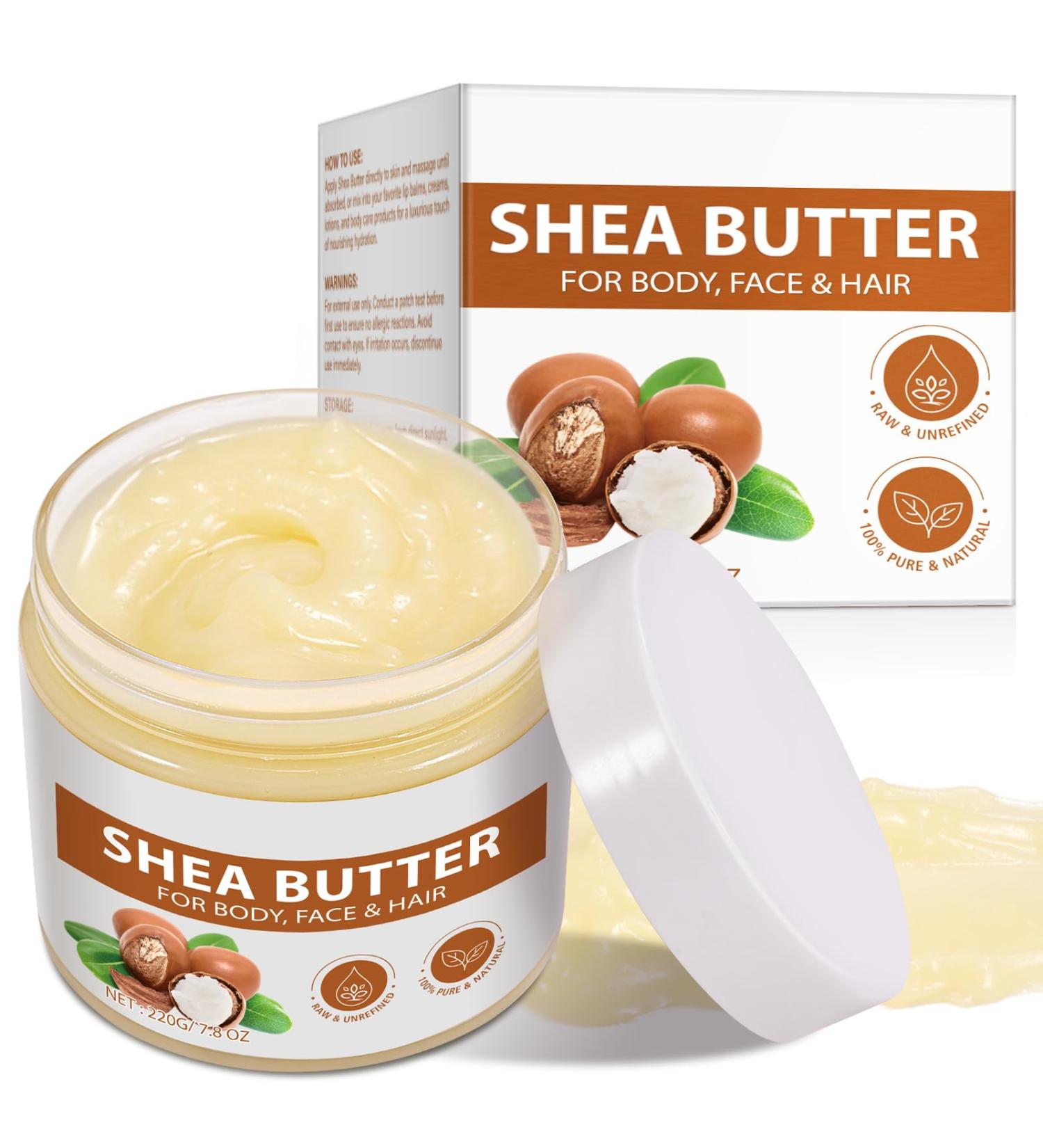 Shea Butter Pure Shea Butter 220g Moisturizing Face & Body Moisturizes & Repairs Hair Rich In Vitamins For Hands Feet Body - Buy Online on GoSupps.com