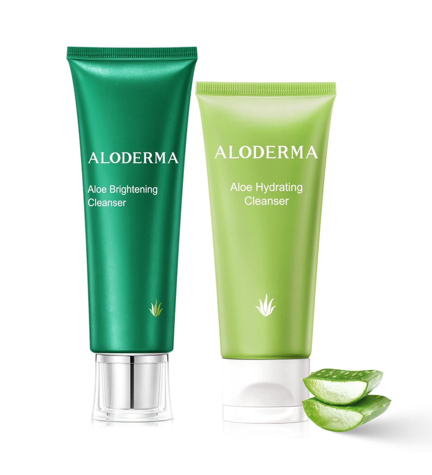 Aloderma Aloe Cleanser Set 2 Pieces - Hydrating Cleanser Brightening Cleanser - Buy Online on GoSupps.com