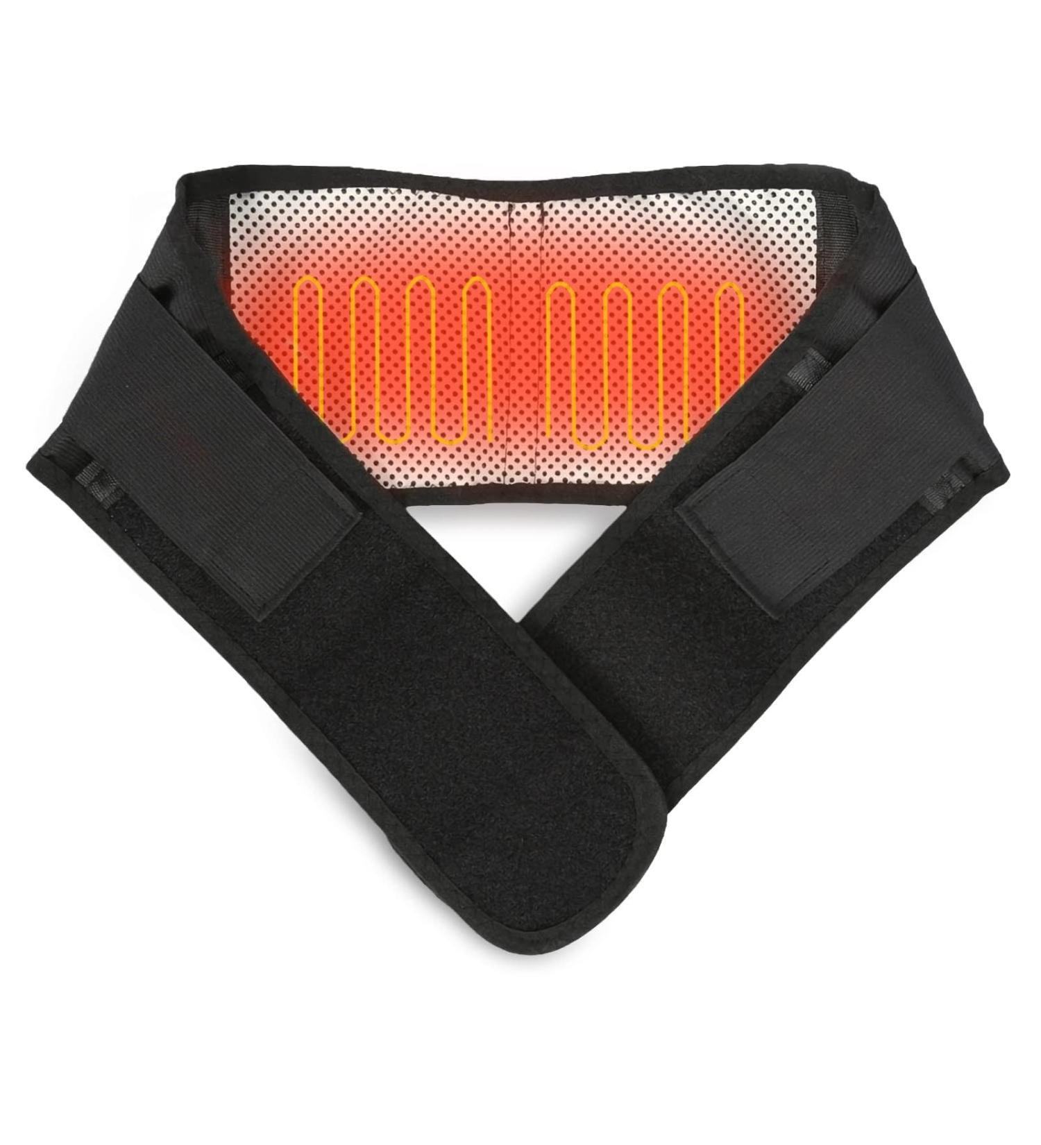 Back Bandage Support Belt - Heated Tourmaline Magnetic Therapy for Pain Relief | Lumbar Waist Protection Belt (Black) - Buy Online on GoSupps.com