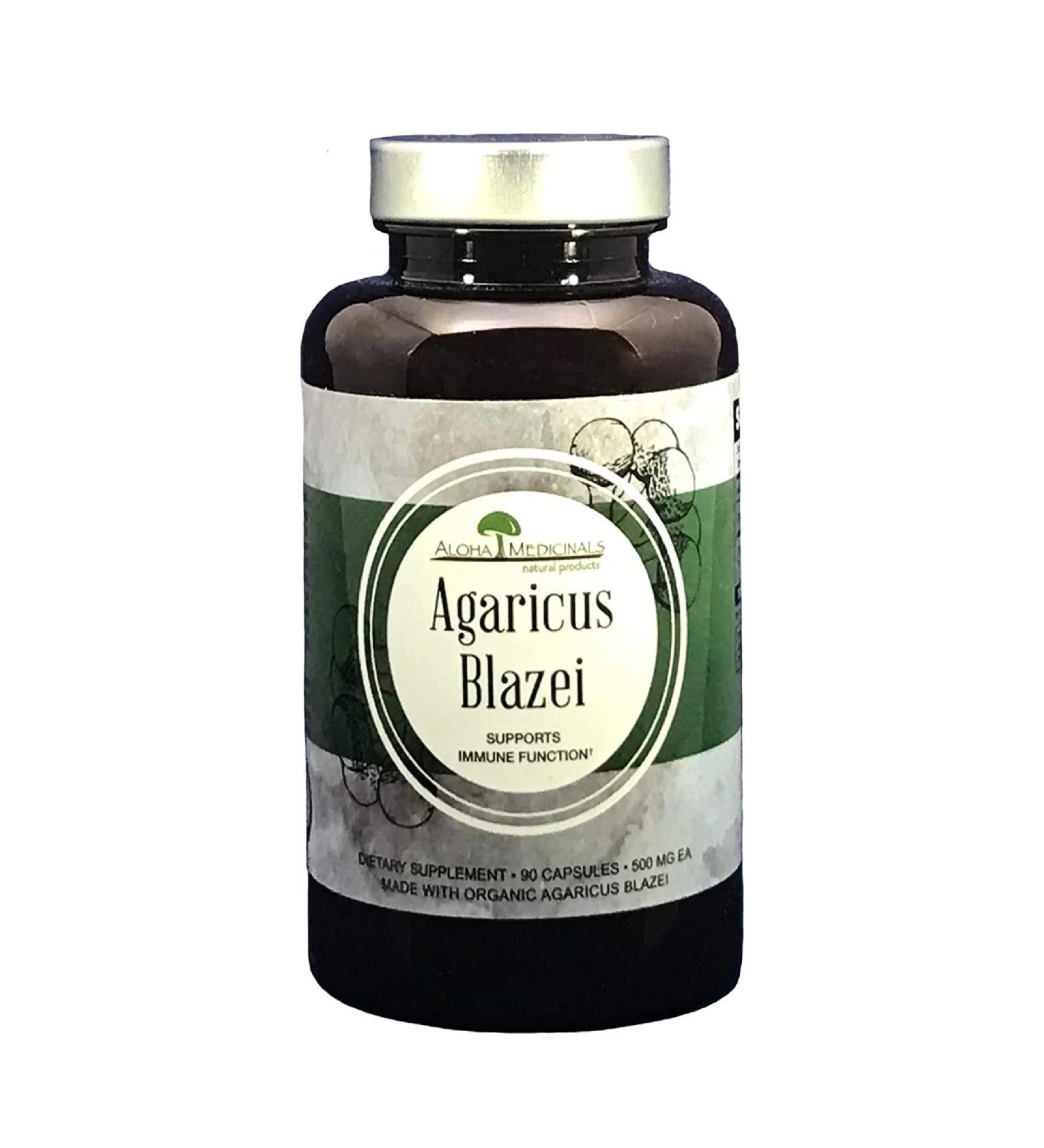 Aloha Medicinals Pure Agaricus Blazei 500mg - 90 Vegetarian Capsules | Certified Organic - Buy Online on GoSupps.com