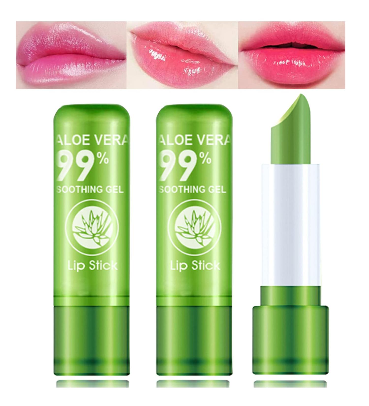 3 Pack Aloe Vera Magic Color Changing Lipstick Set | Long Wear & Moisturizing | Waterproof Matte Lip Balm Makeup - Buy Online on GoSupps.com