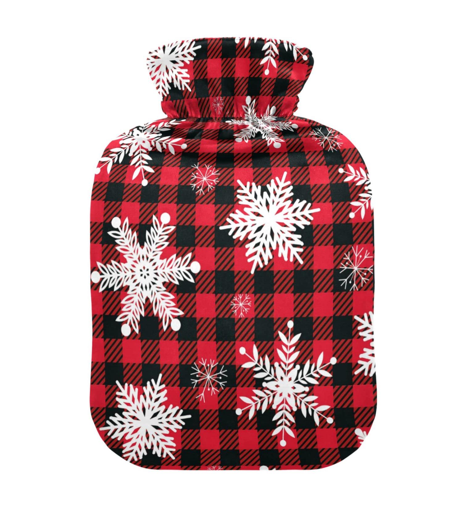 Snowflakes Christmas Hot Water Bottle 2L | Pain Relief Heating Bottle for Cramps | International Shipping Available - Buy Online on GoSupps.com