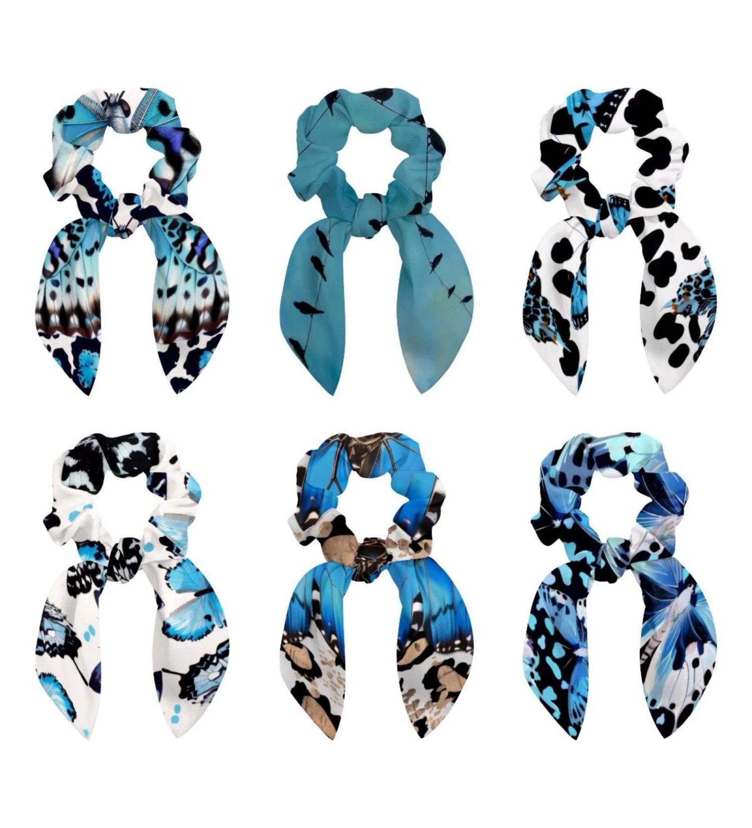 6 Pieces Bow Hair Scrunchies Rabbit Bunny Ear Scrunchies Birds Blue Sky Bow Bowknot Scrunchies Bobbles Elastic Hair Ties Ropes Ponytail Holder Accessories for Women Girls Color 2 - Buy Online on GoSupps.com