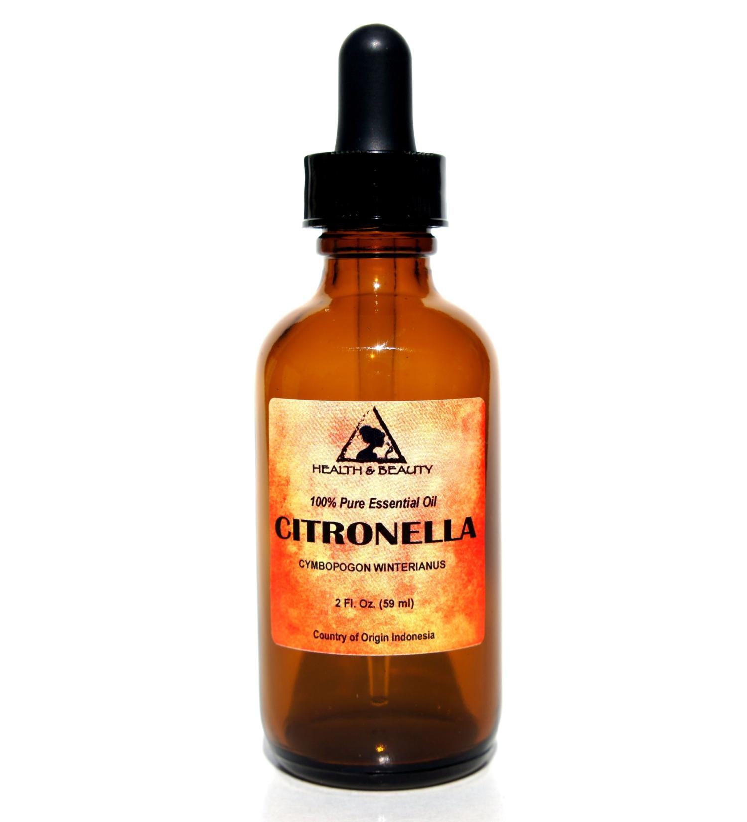 Citronella Essential Oil Aromatherapy Therapeutic Grade 100% Pure Natural 2 oz 59 ml with Glass Dropper - Buy Online on GoSupps.com