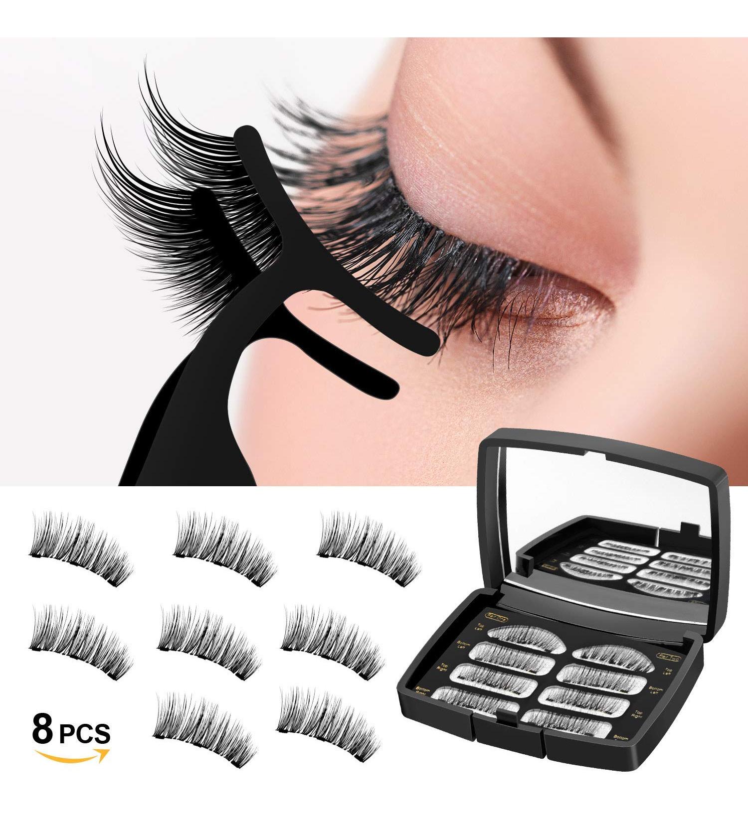 Buy 3D Magnetic Eyelashes | Reusable Art Fiber Magnetic False Eyelashes Set - Dual Magnetic Design - Buy Online on GoSupps.com