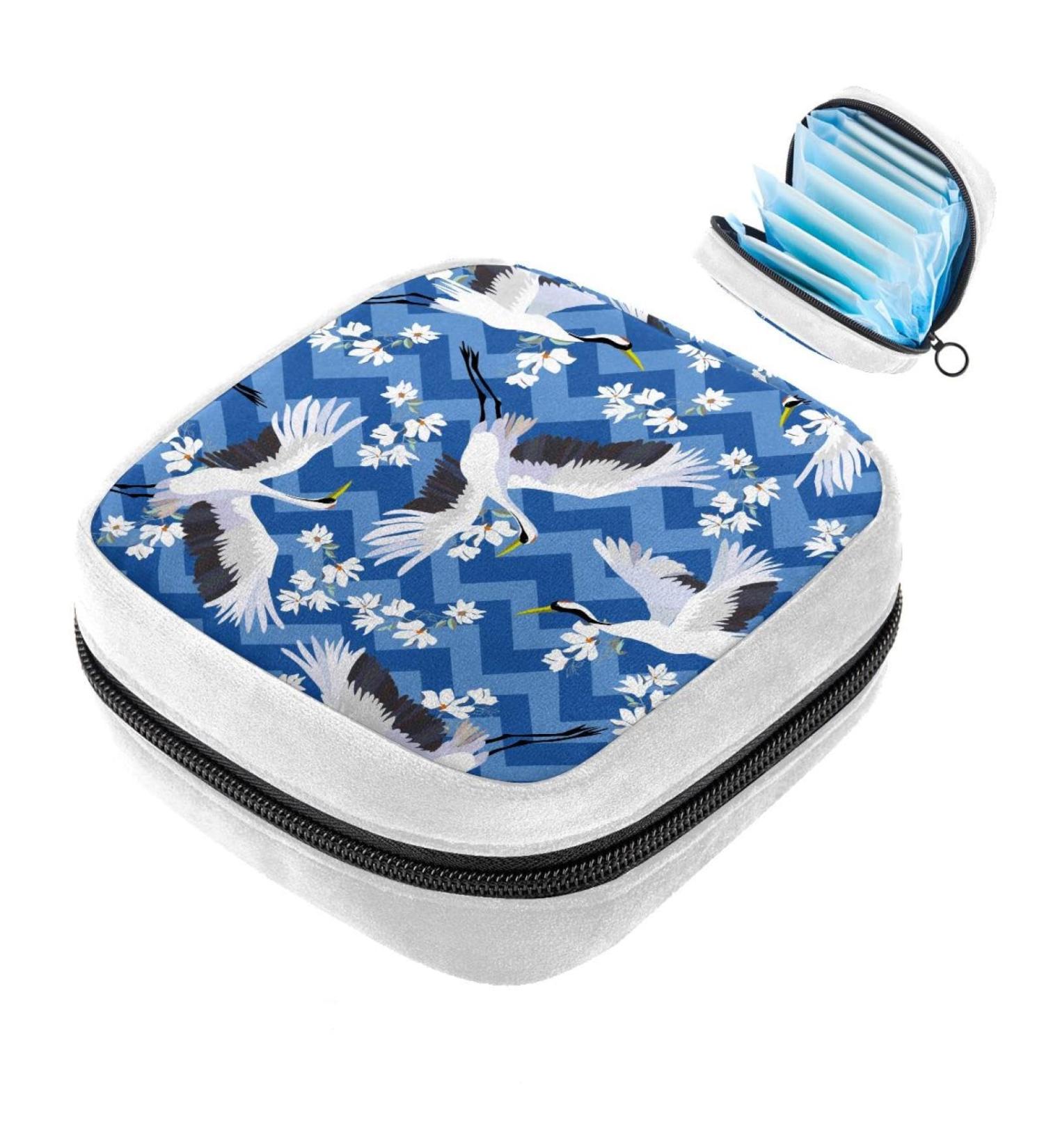 Sanitary Napkin Storage Bag | Period Tampon Makeup Pad Pouch | Animal Birds Flowers Color528 - Buy Online on GoSupps.com