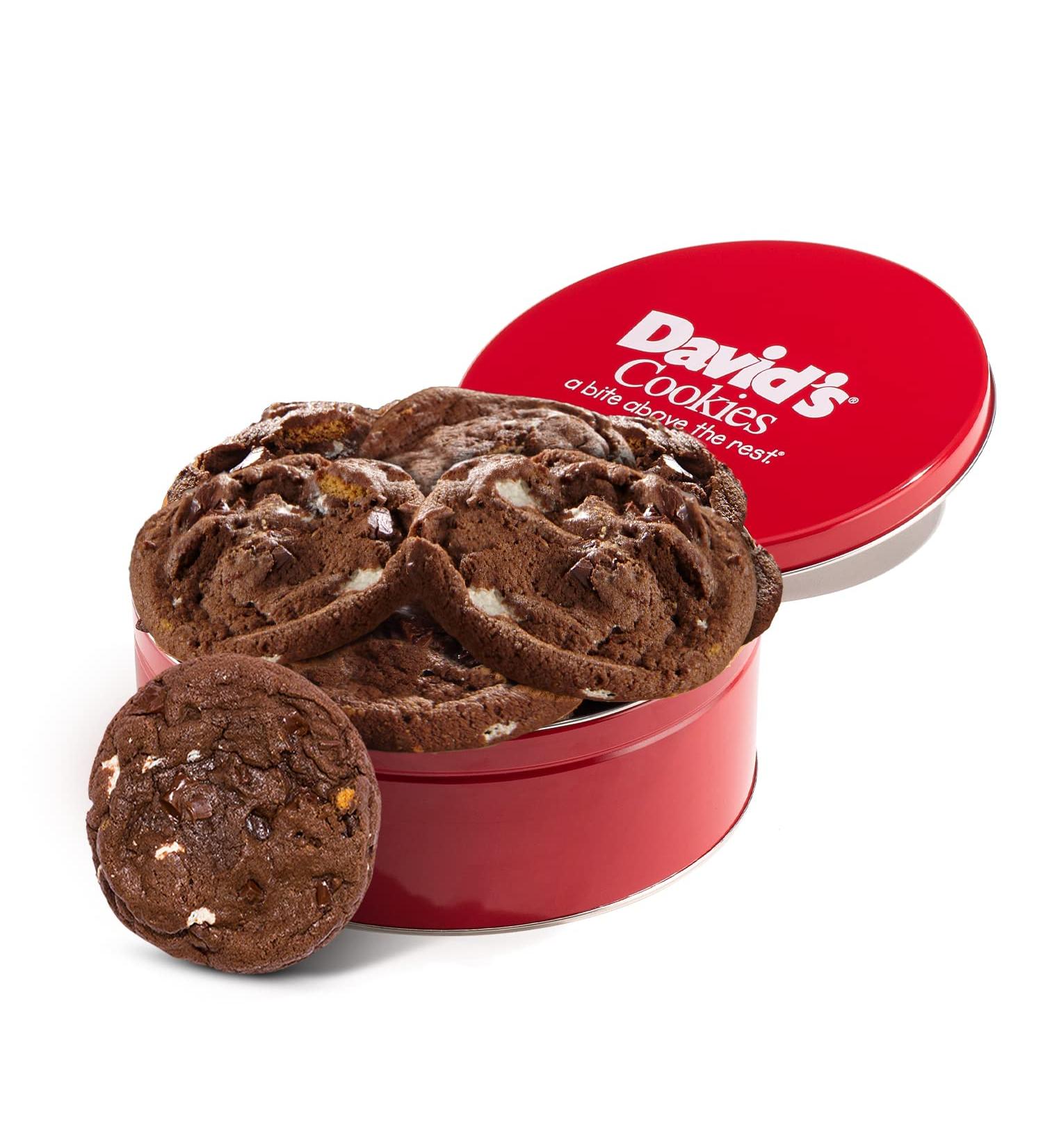 David's Cookies Fresh Baked Decadent Jumbo Smores Cookies Gift Tin - 2 lb (8pcs) | Perfect Gift for Special Occasions - Buy Online on GoSupps.com