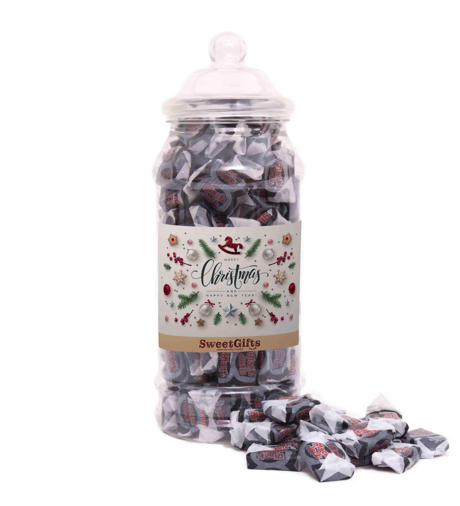 Christmas Sweets Jars - Swizzels Black Jacks - Christmas White Label - Medium Jar - 520grams - Buy Online on GoSupps.com