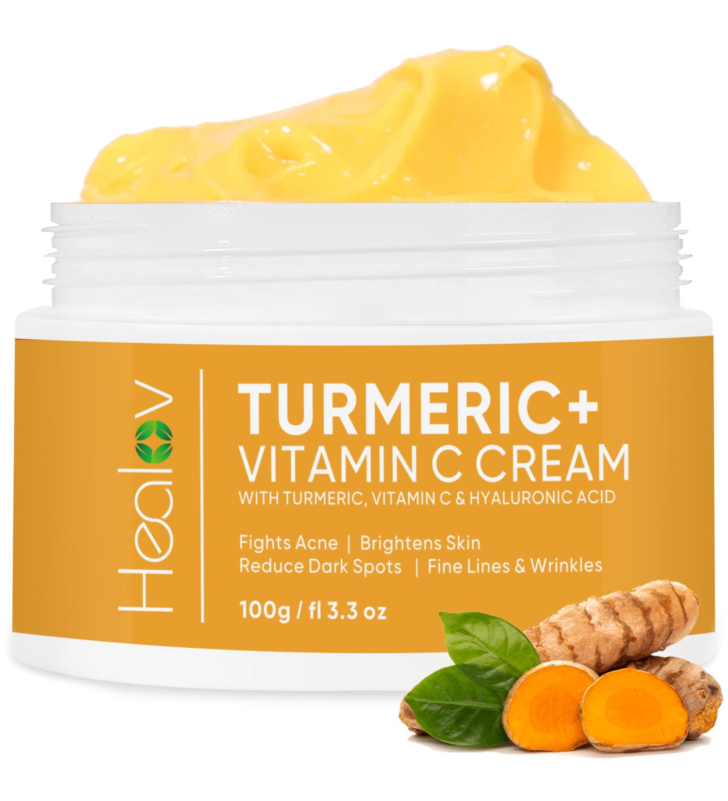 Buy All-Natural Turmeric Cream for Skin Brightening | Face & Body Lotion for Acne Dark Spots & Sun Damage Pure Turmeric (Large - Buy Online on GoSupps.com