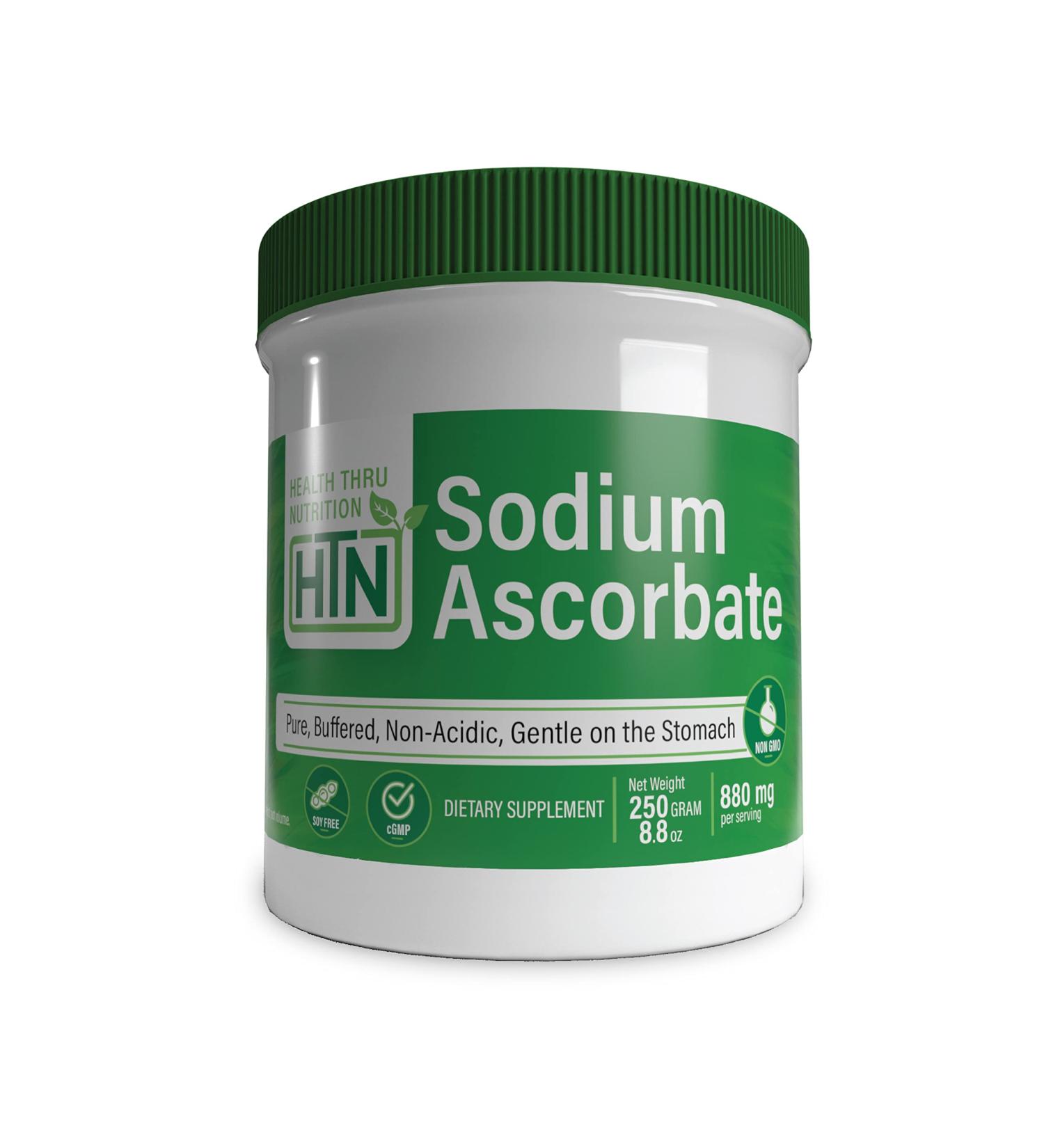 Health Thru Nutrition Sodium Ascorbate Vitamin-C Powder 250g - Non-Acidic Antioxidant Support - Buy Online on GoSupps.com