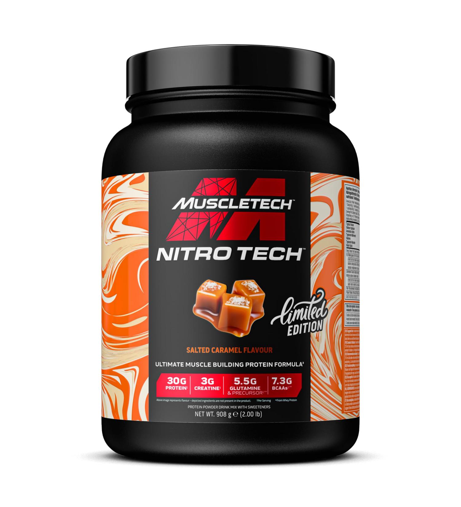 MuscleTech NitroTech Whey Protein Powder Muscle Maintenance & Growth Whey Isolate Protein Powder With 3g Creatine Protien Shake For Men & Women 7.3g BCAA 20 Servings 908g Salted Caramel Salted Caramel 20 Servings (Pack of 1) - Buy Online on GoSupps.com