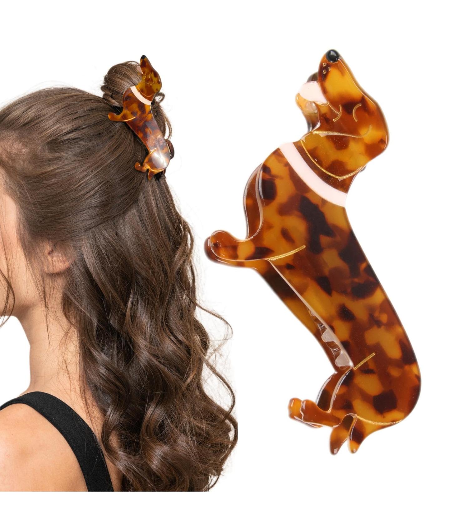 Samuliy Dachshund Hair Accessory - Cute Dog Hair Clips - Small Claw Clips Funky Dachshund Hair Claw Cute Dog Hair Clips Acetate Puppy Hair Accessories Animal Barrettes for Stylish Girls and Women - Buy Online on GoSupps.com