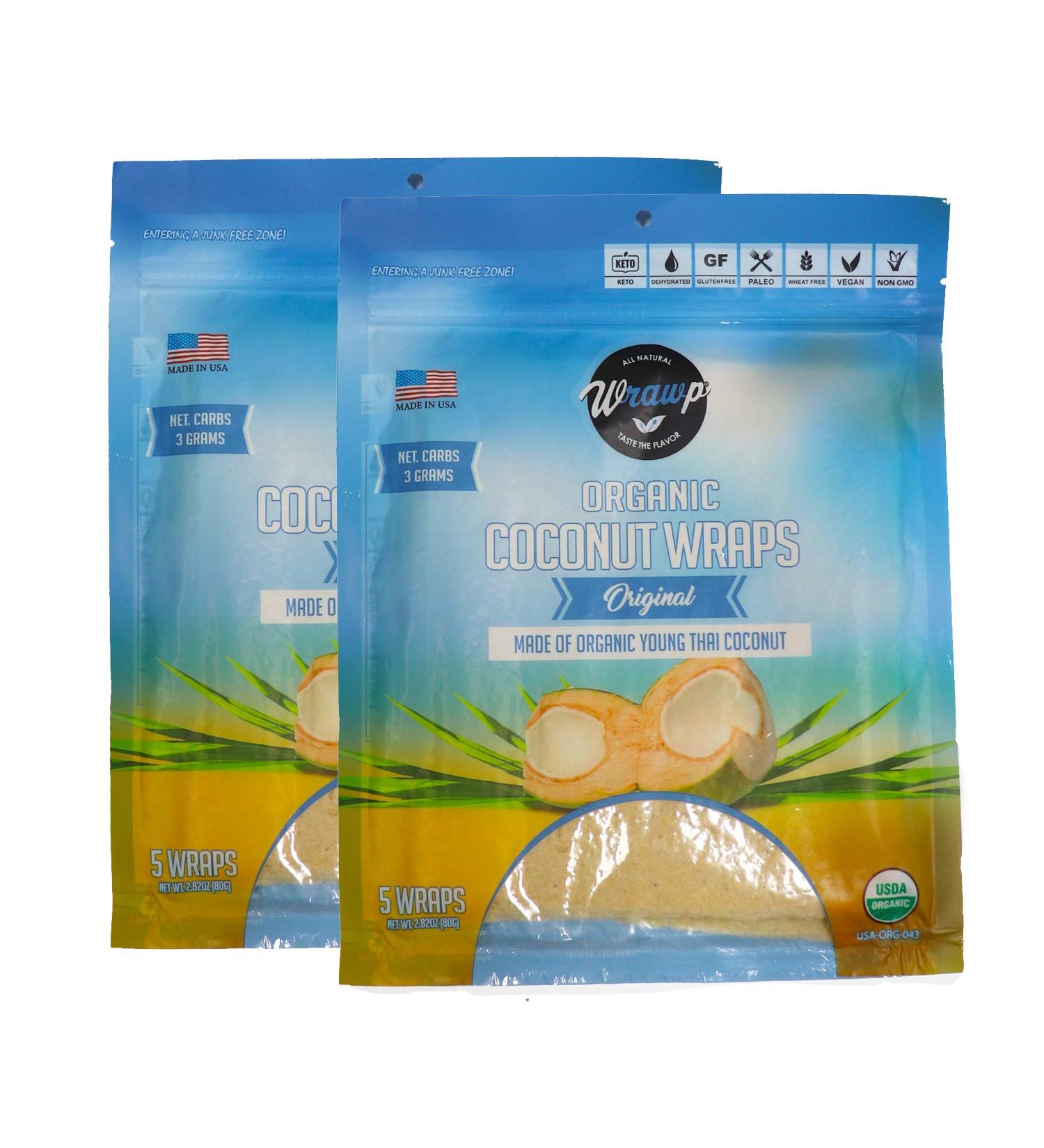 Organic Coconut Wraps  Original 2 PACK (Raw  Vegan  Keto  Paleo  Gluten Free wraps) Made in USA from young Thai Coconuts - Buy Online on GoSupps.com